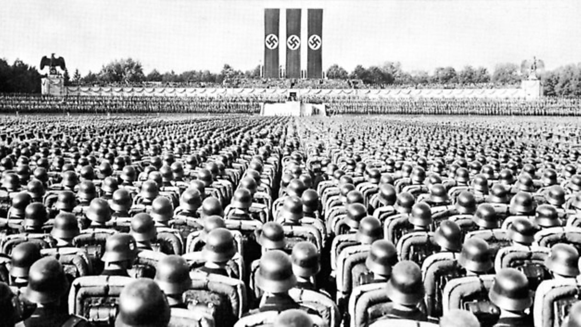 SS Guard on Parade at a Nazi Party rally in Nurmberg, late 1930s. - Credit: Print Collector/Getty Images