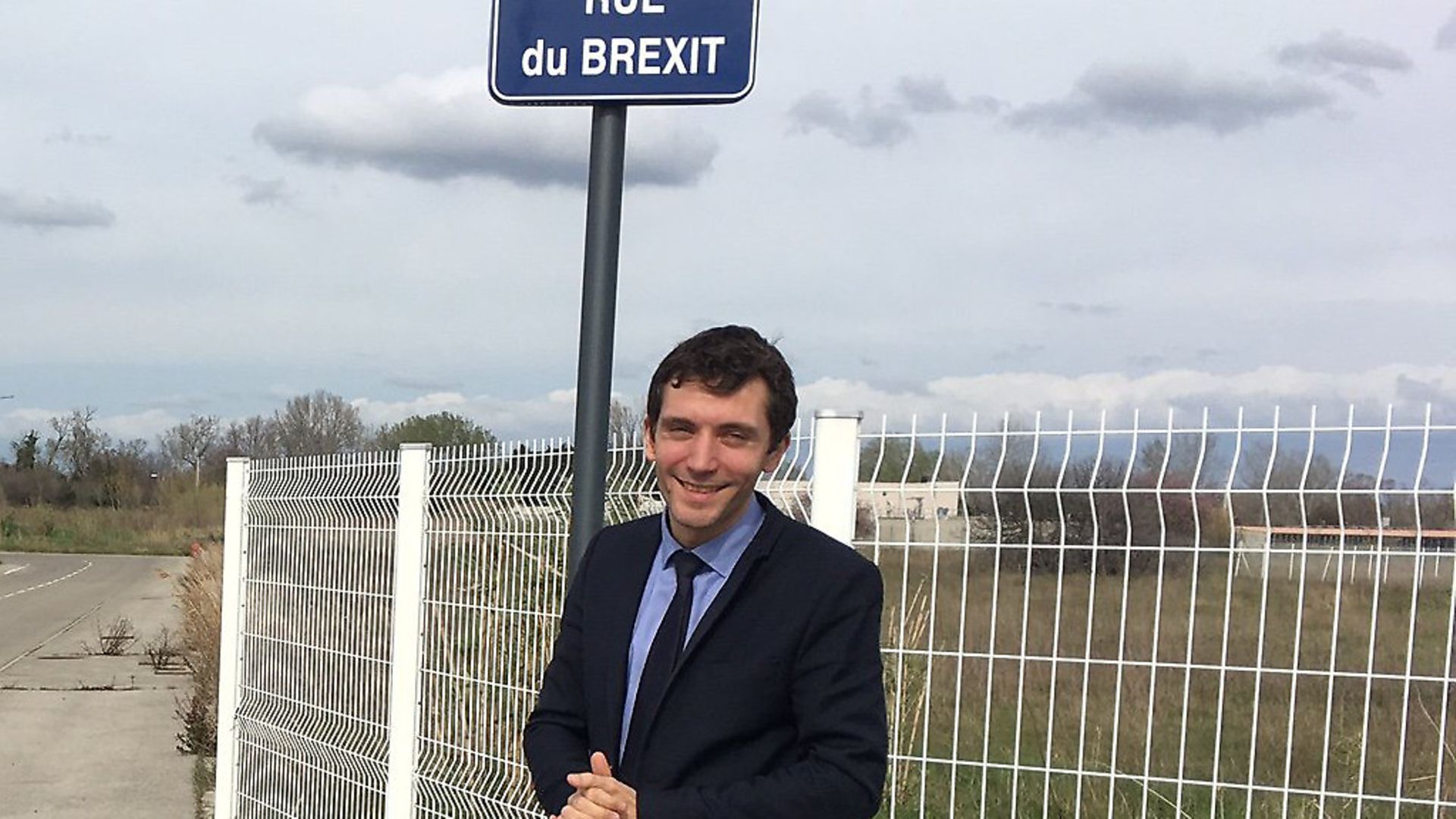 National Front mayor of Beaucaire, Julien Sanchez, at the Rue du Brexit - Credit: Archant