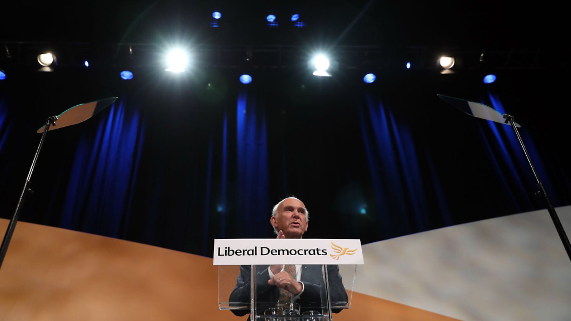 Liberal Democrats leader Sir Vince Cable makes his keynote speech at his party's annual conference at the Bournemouth International Centre. - Credit: PA Wire/PA Images