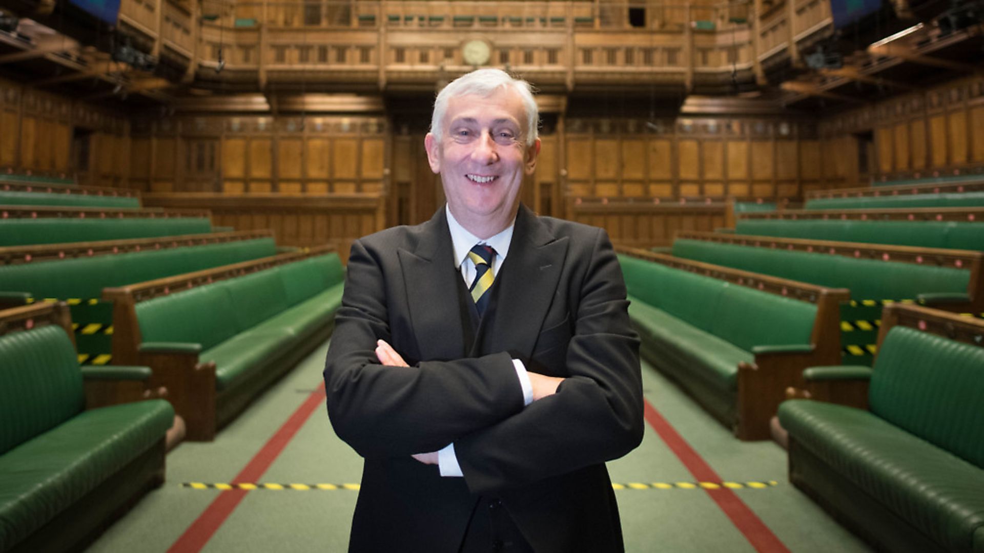 House of Commons Speaker Sir Lindsay Hoyle posses for a photograph in the chamber of the House of Commons in the Palace of Westminster London. Photograph: Stefan Rousseau/PA Wire - Credit: PA