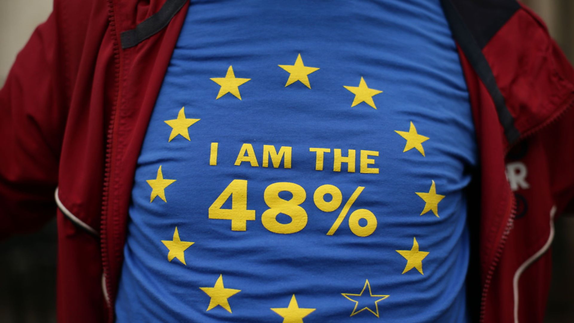 A campaigner wearing a t-shirt in support of the pro-Remain cause. (Picture: Yui Mok) - Credit: PA Archive/PA Images