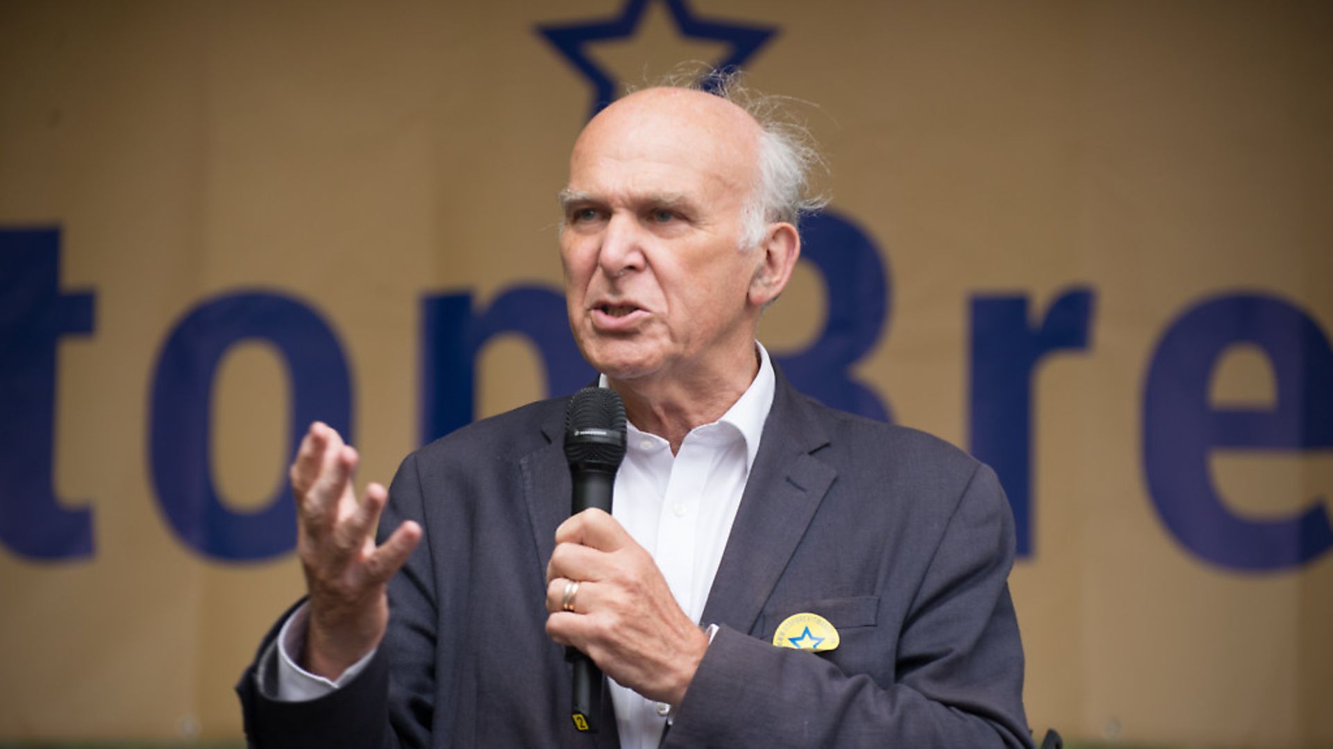 Sir Vince Cable, Member of Parliament for Twikenham and leader of the Liberal Democrat party, speaking at a '#StopBrexit' event (Photo by Jonathan Nicholson/NurPhoto/Sipa USA) - Credit: SIPA USA/PA Images