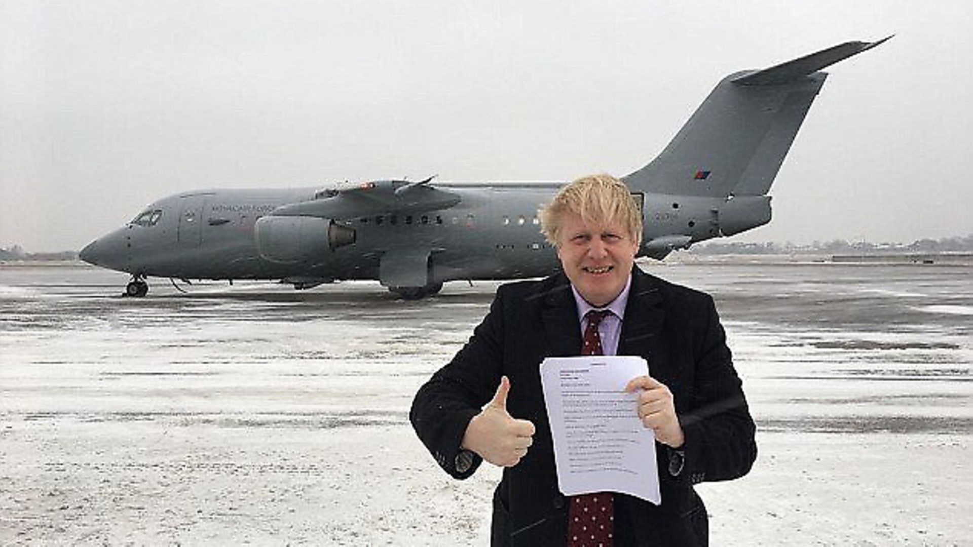 Boris Johnson holding a document detailing Theresa May's plans for a custom partnership. PHOTO: Boris Johnson/Twitter. - Credit: Archant