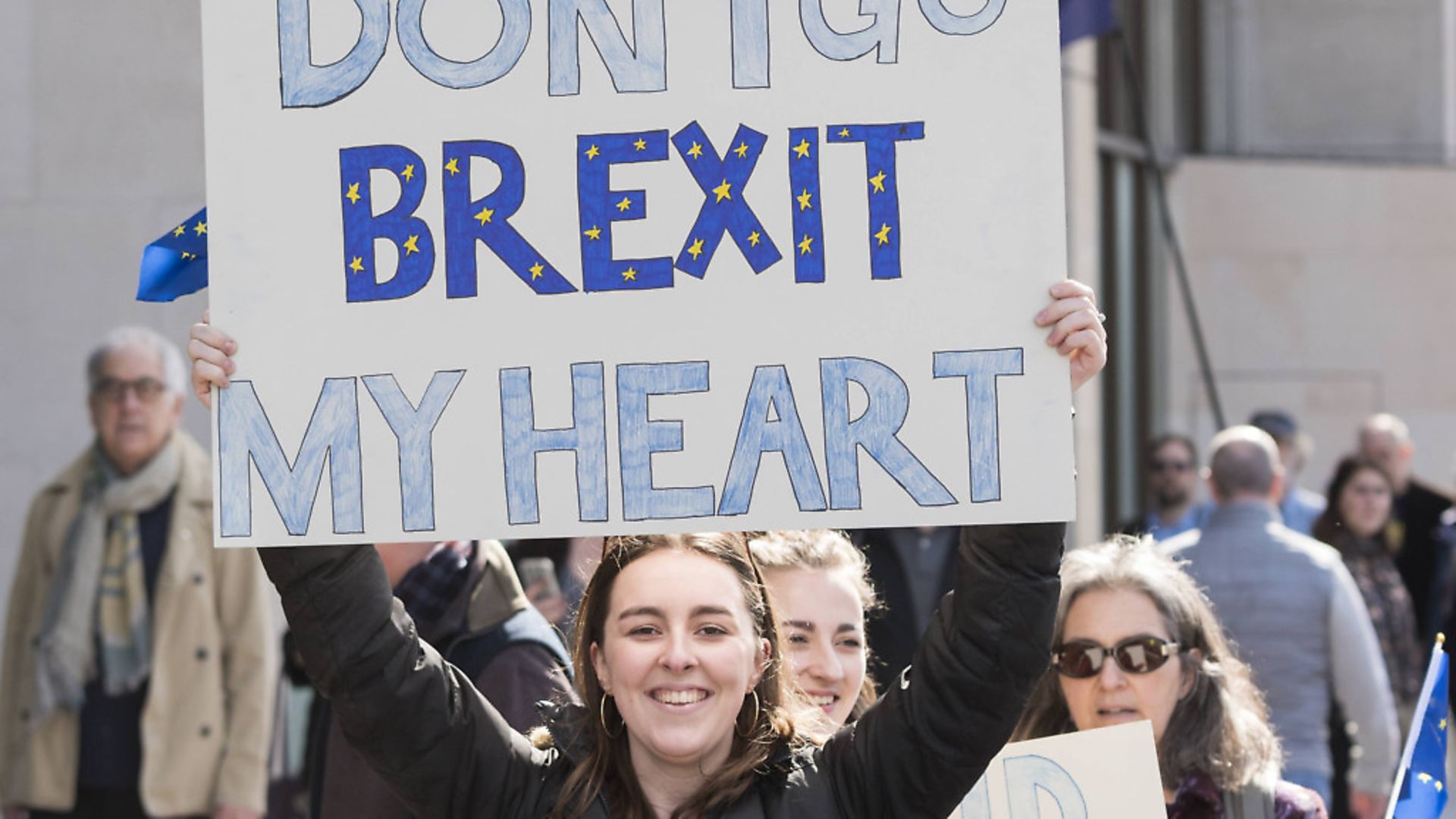 Young women campaigning against Brexit. Photograph: Ik Aldama/PA. - Credit: DPA/PA Images