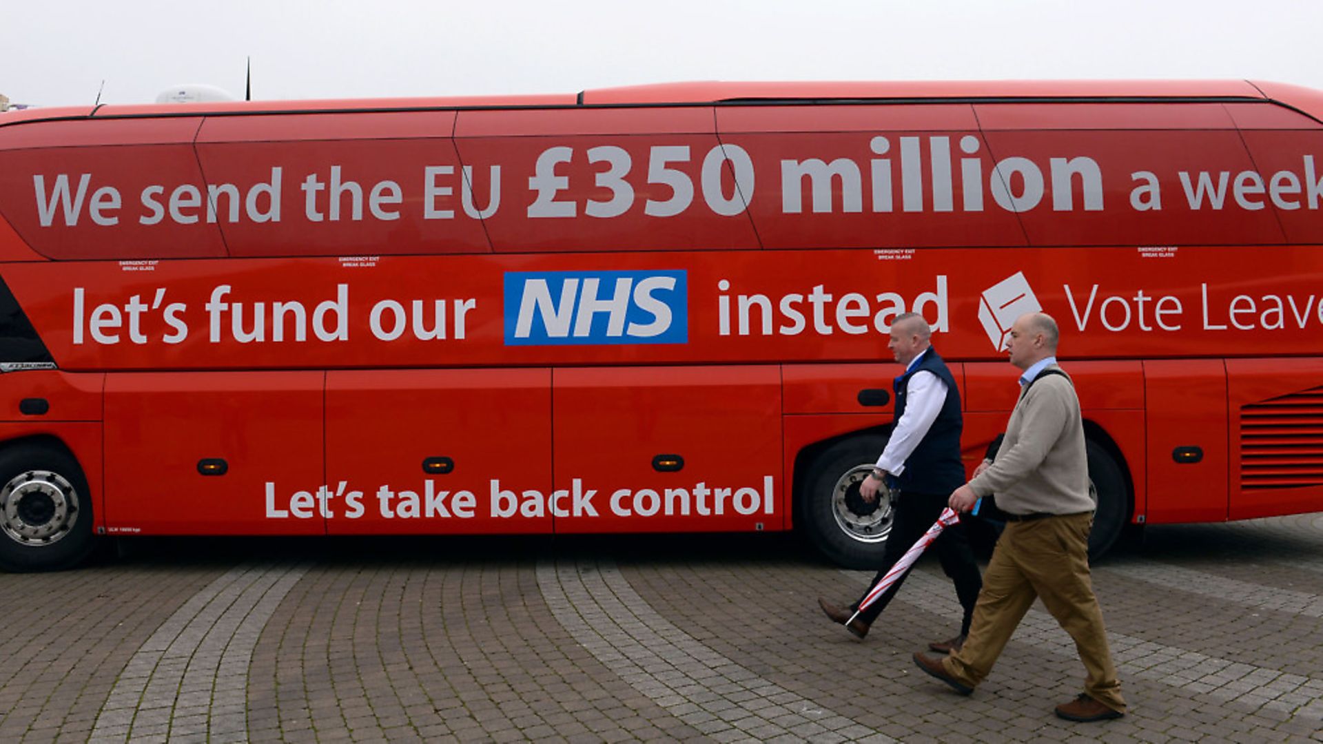 Vote Leave unveiled their infamous �350m for NHS red bus on May 11, 2016. Photo: Stefan Rousseau/PA Wire - Credit: PA