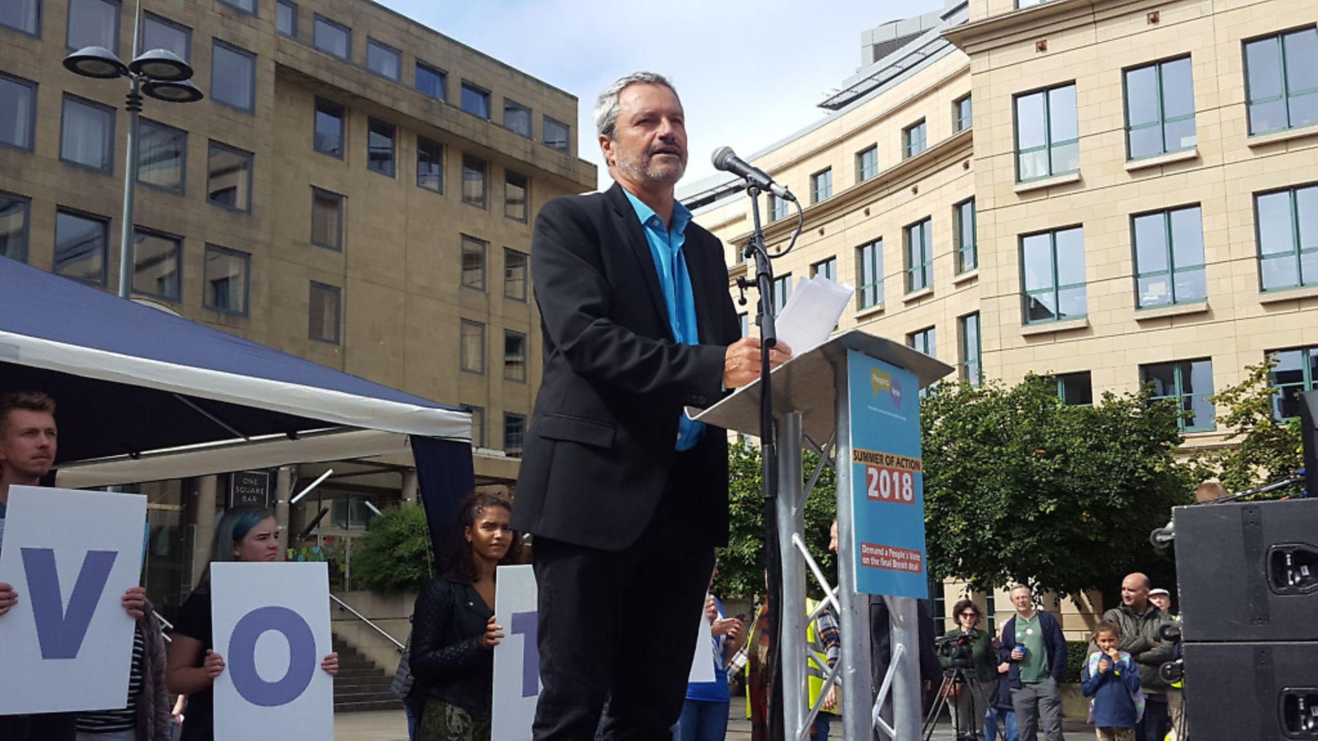 Gavin Esler at the People's Vote rally in Edinburgh. Photograph: Hilary Duncanson/PA Wire - Credit: PA