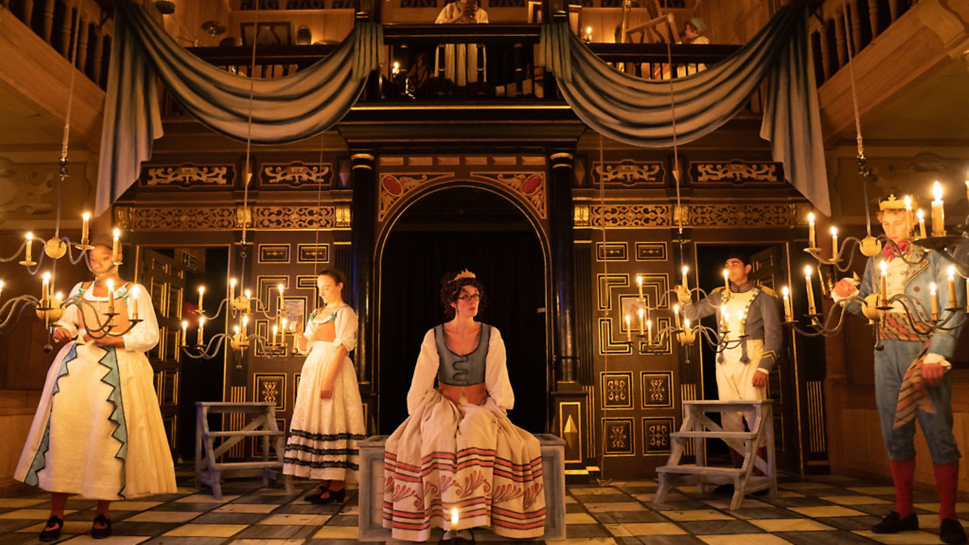 Love's Labour's Lost directed by Nick Bagnall in the Sam Wanamaker Playhouse. Picture: Marc Brenner - Credit: Archant