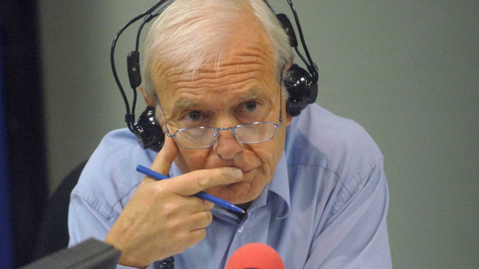 John Humphrys, in the radio studio, during a broadcast of Today, the flagship programme on BBC Radio Four. (Photo by Jeff Overs/BBC News & Current Affairs via Getty Images) - Credit: BBC News & Current Affairs via G