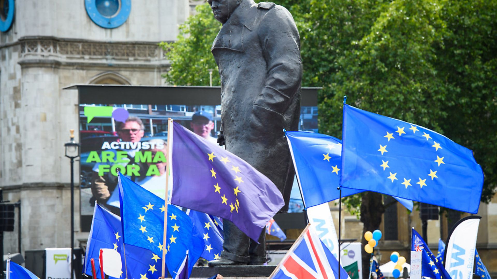 Anti-Brexit demonstrators in Parliament Square. Photograph: Matt Crossick/ EMPICS Entertainment. - Credit: Empics Entertainment