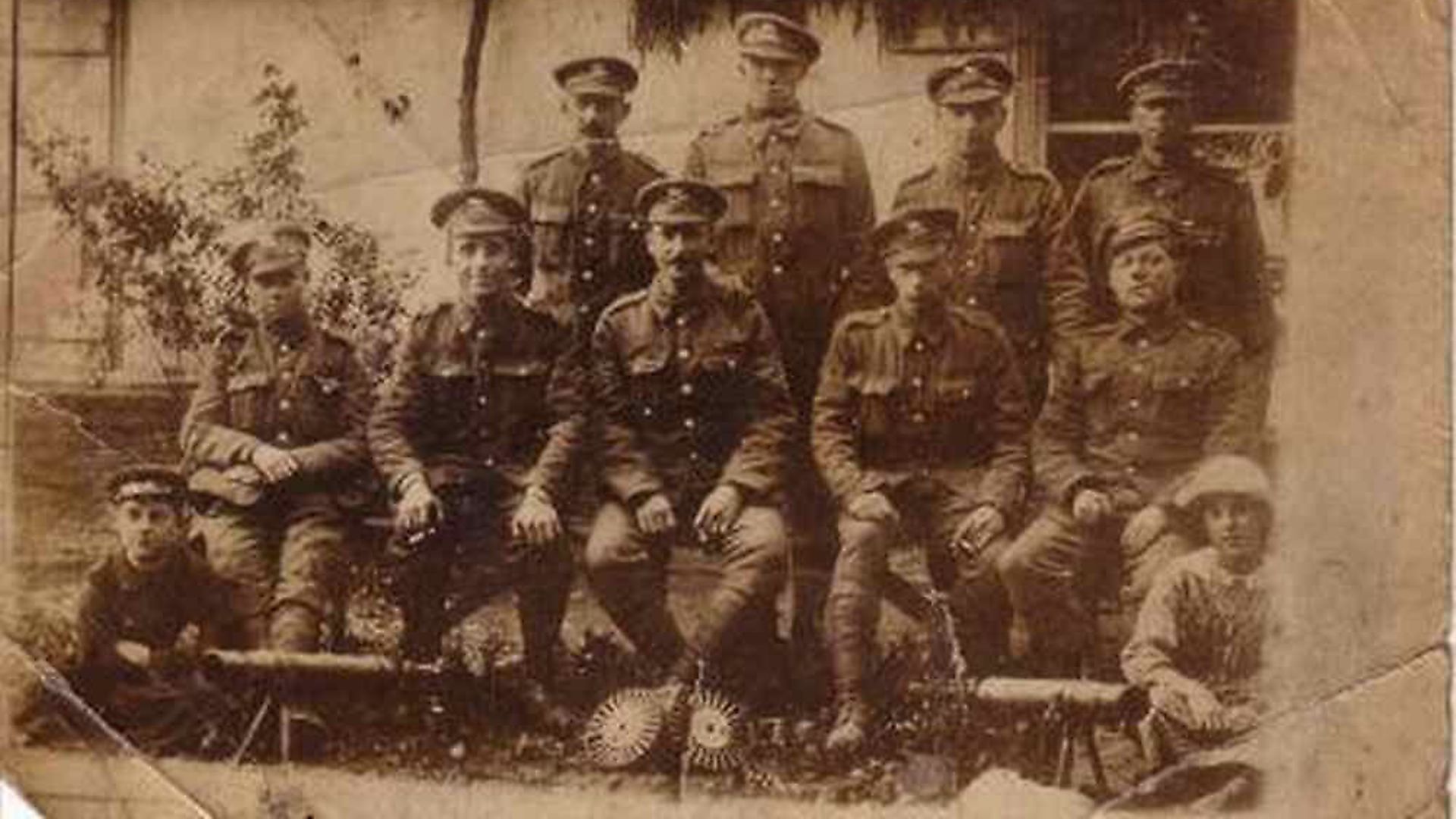 Edward Connelly (seated, far left) in the only surviving photograph of the 19-year-old who fell at Harelbeke. Picture: Charlie Connelly - Credit: Archant