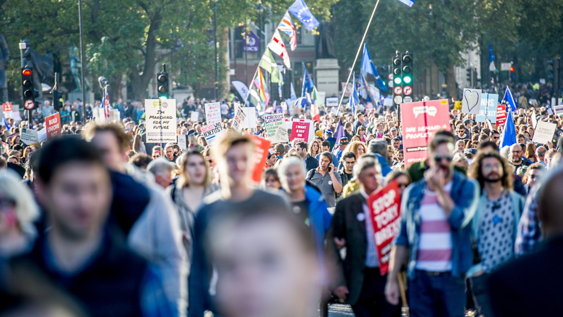 People's Vote campaigners on the march. Photograph: Ollie Millington / RMV / PA, - Credit: Zuma Press/PA Images