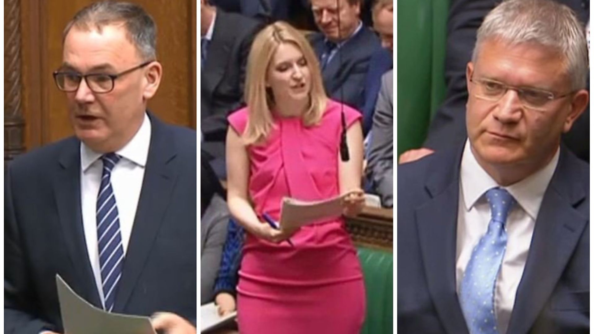 L-R: Rainham and Dagenham MP Jon Cruddas, Hornchurch and Upminster MP Julia Lopez and Romford MP Andrew Rosindell have expressed their concerns about the prime minister's Brexit withdrawal agreement. Photo: Parliament TV - Credit: Archant