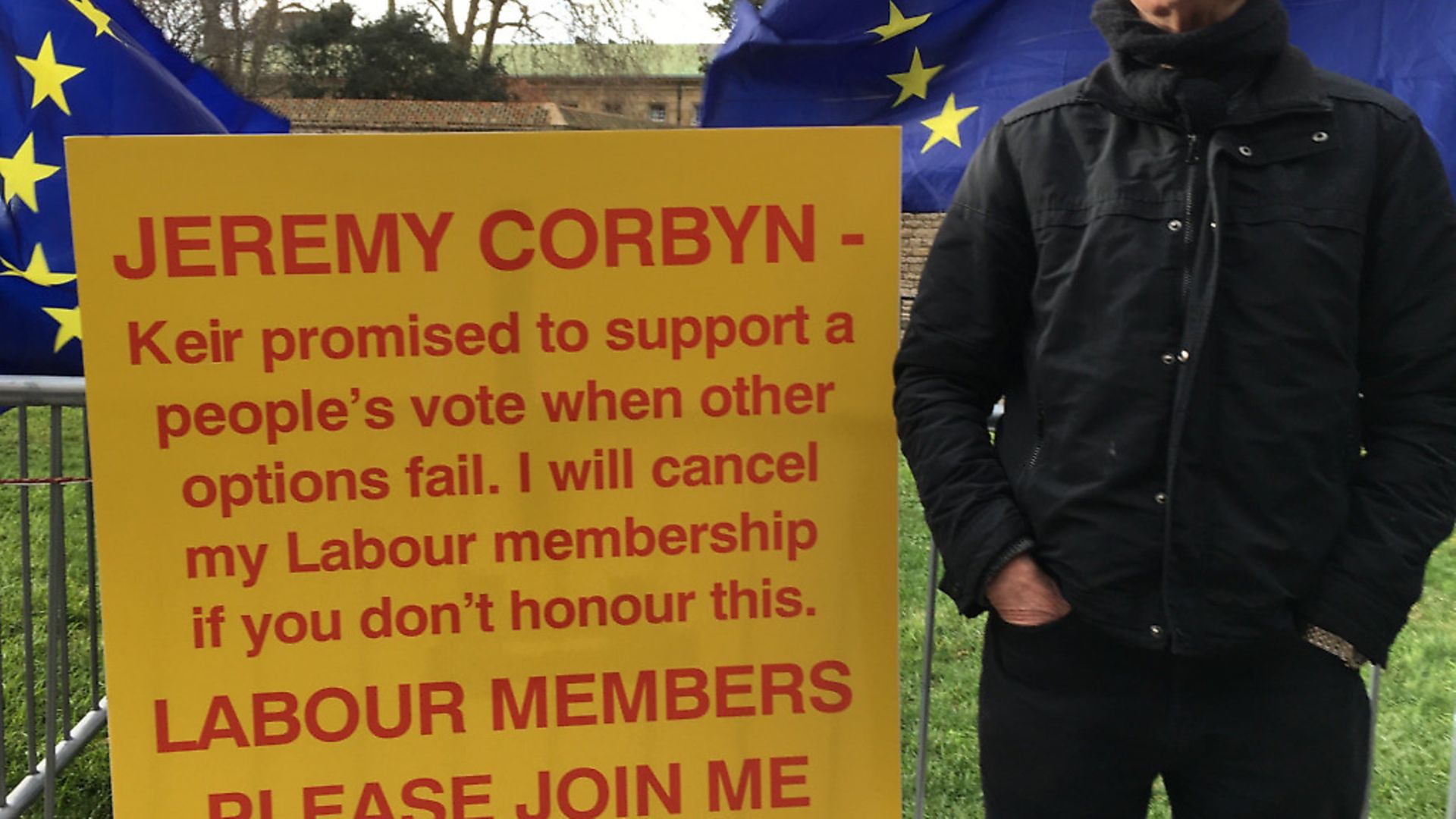 Labour member Peter Hayden travelled from the Midlands to campaign outside the House of Commons. Photograph: Supplied. - Credit: Archant