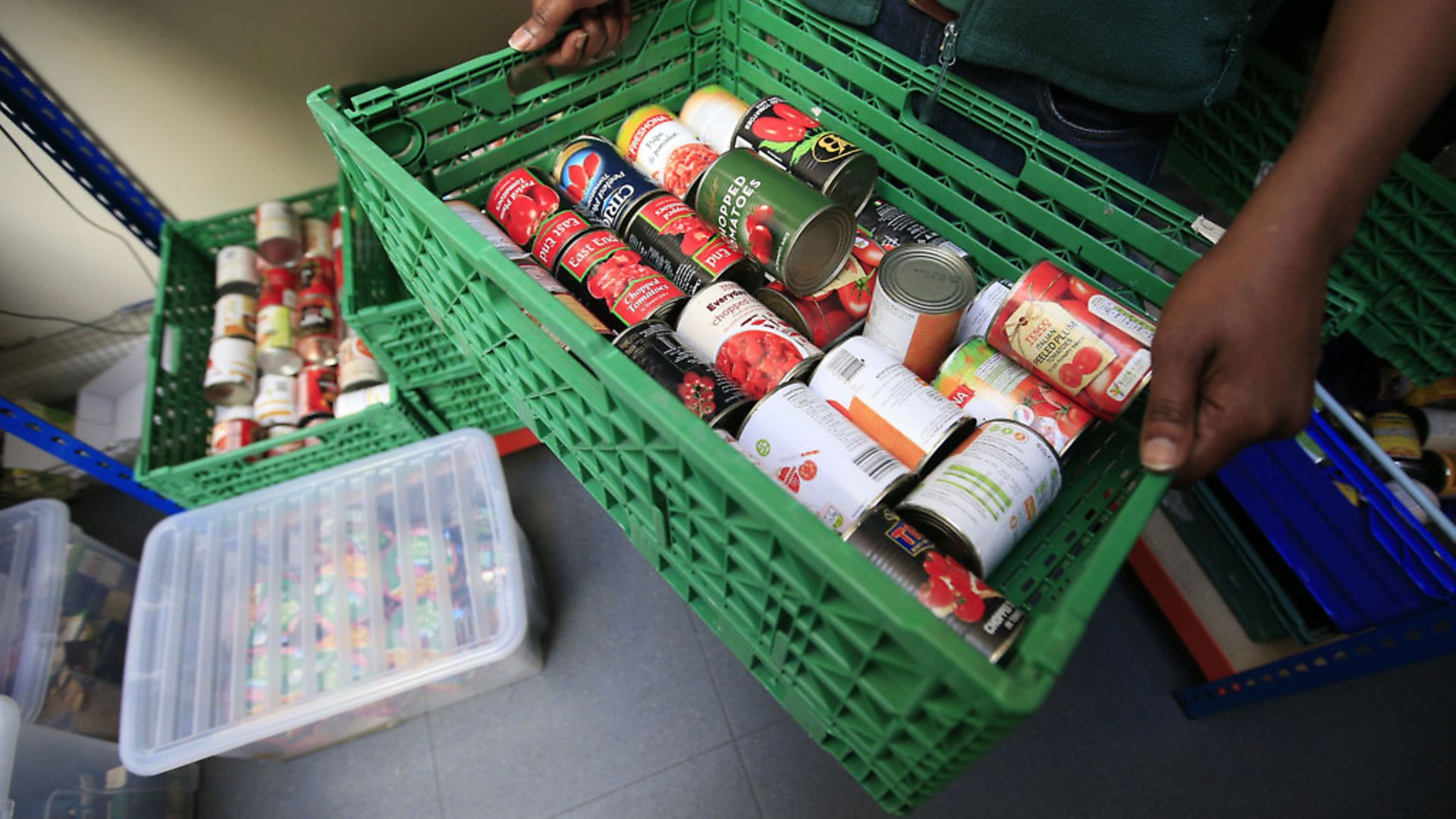Food being sorted at a foodbank. Photograph: Jonathan Brady/PA. - Credit: PA Wire/PA Images