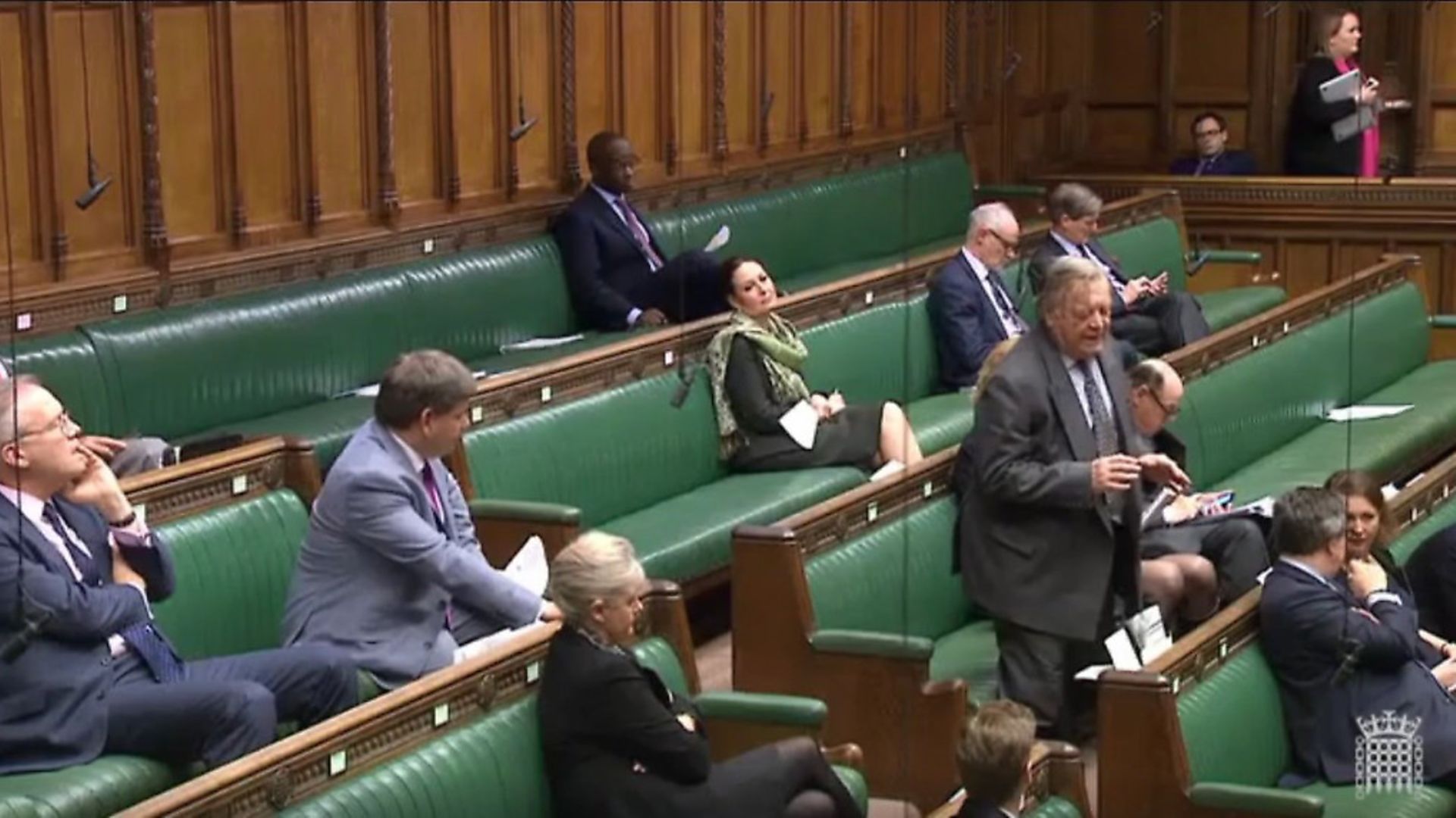 Ken Clarke lectures Andrew Bridgen on democracy. Photograph: House of Commons.