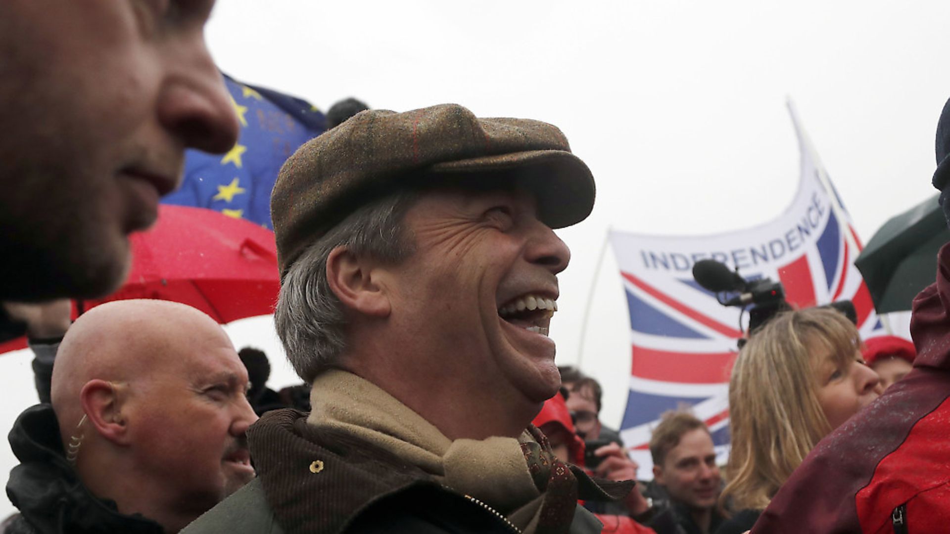 Nigel Farage's Leave Means Leave protest in Sunderland. (AP Photo/Frank Augstein) - Credit: AP