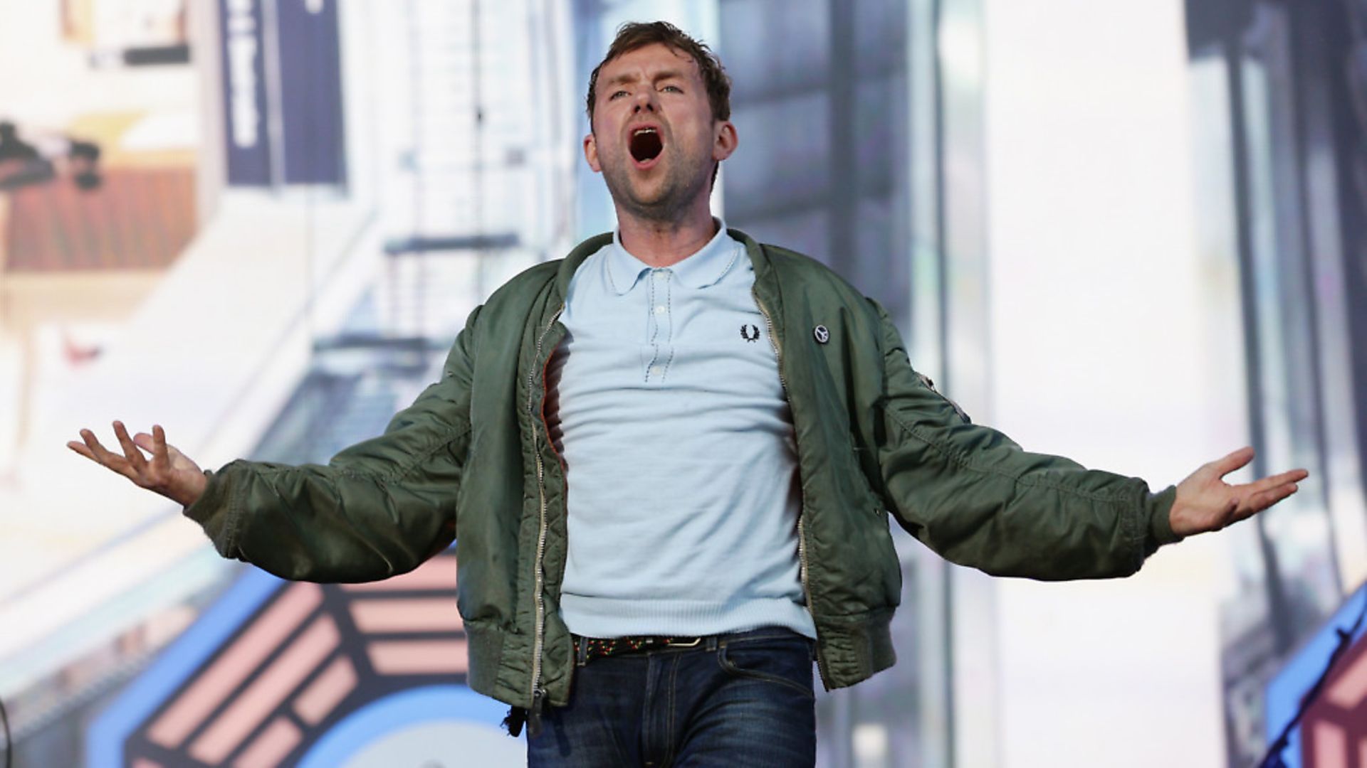 Damon Albarn of Blur performing on the Great Oak Stage at the British Summer Time Hyde Park festival. Photograph: Yui Mok/PA. - Credit: PA Archive/PA Images