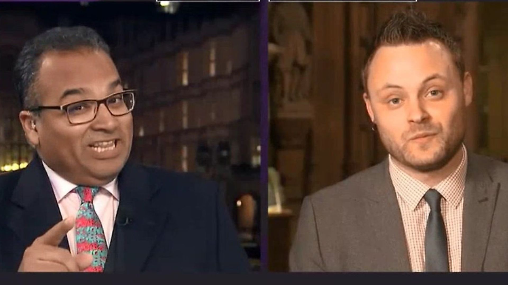 Ben Bradley and Krishnan Guru-Murthy on Channel 4 News. Photograph: Channel 4. - Credit: Archant