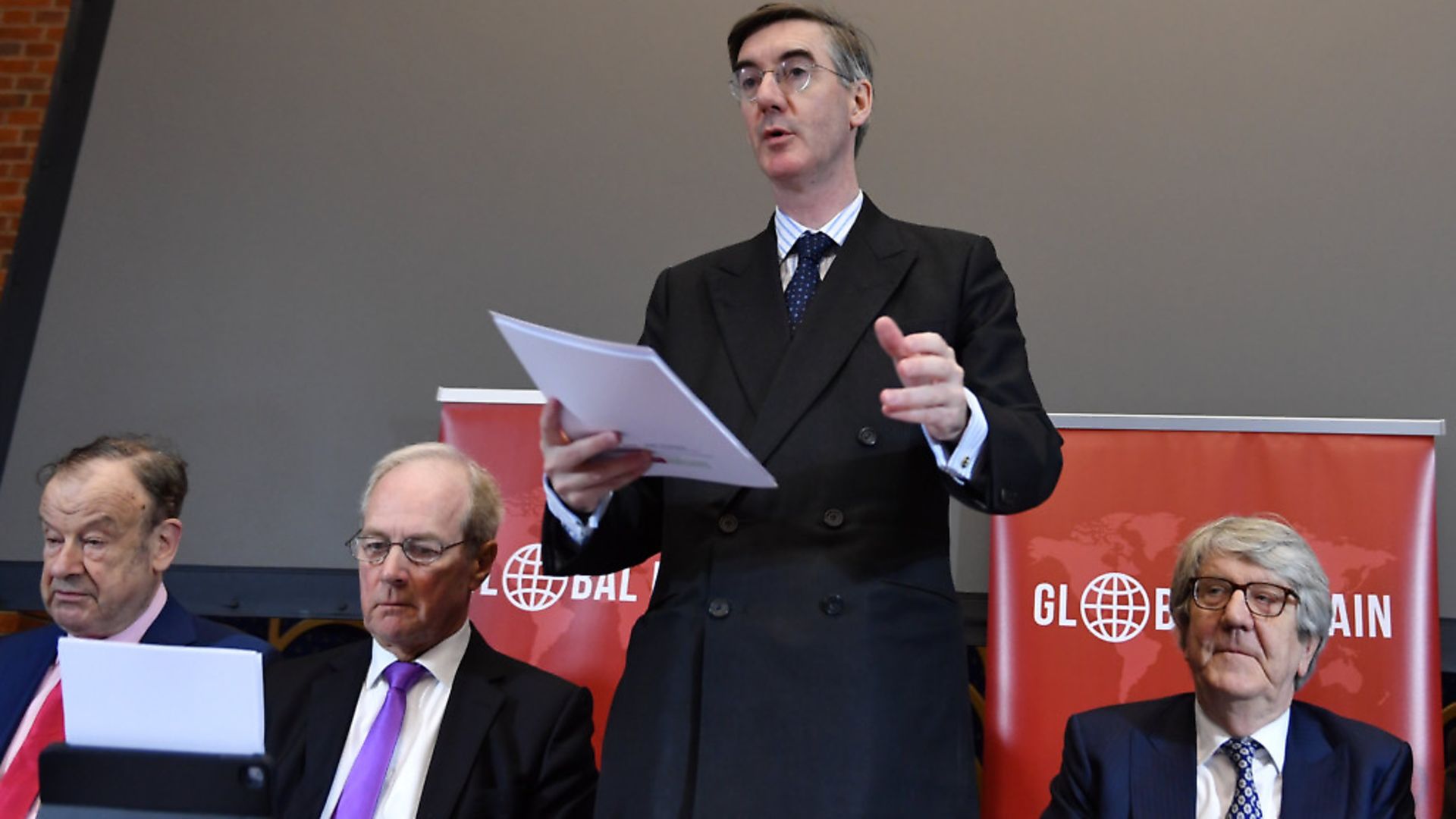 Jacob Rees-Mogg speaks at a panel on Brexit organised by the European Research Group (Photograph: John Stillwell) - Credit: PA Wire/PA Images