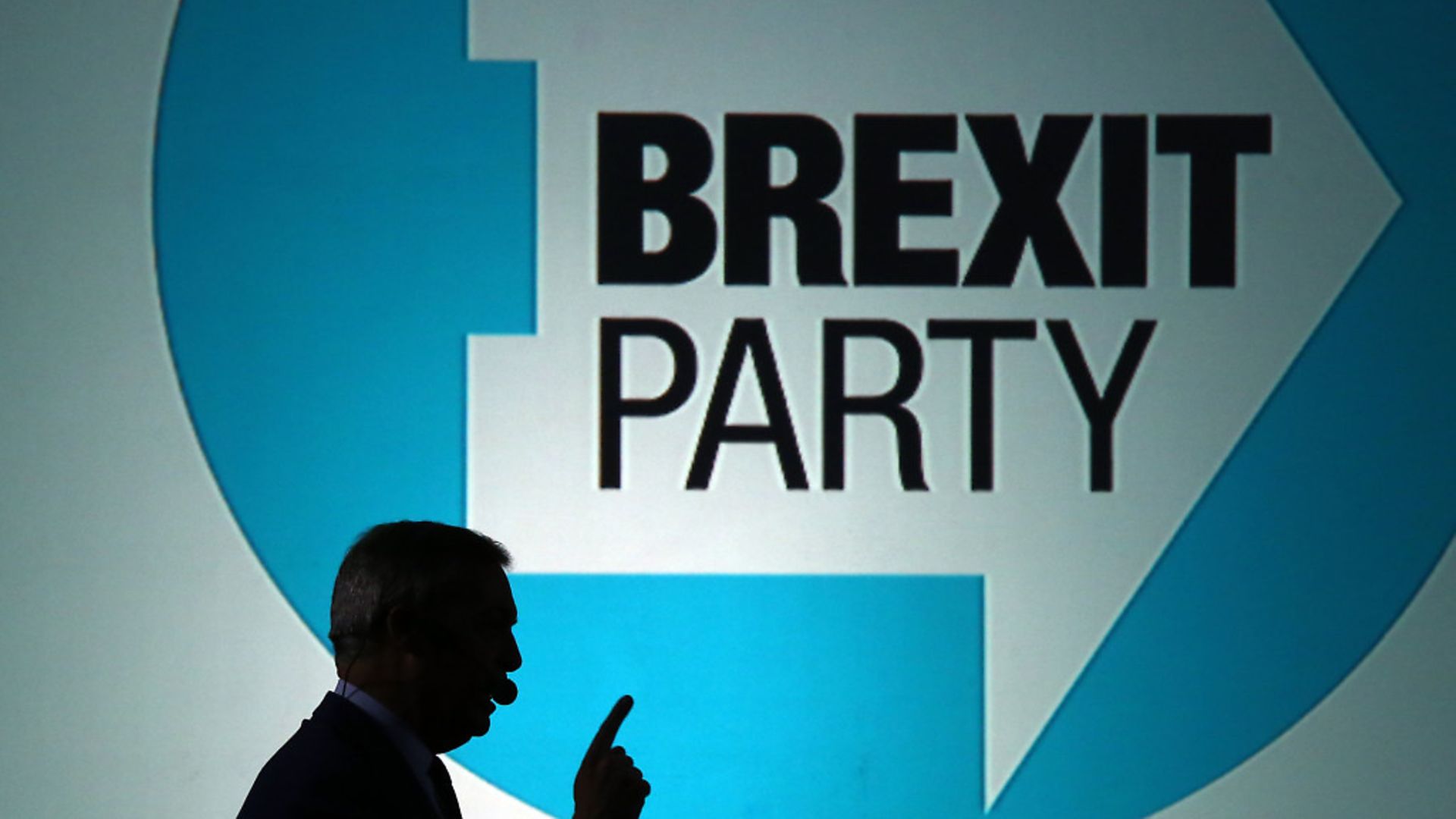 Nigel Farage delivers a speech at a Brexit Party rally at Brighton City Airport in West Sussex. Photograph: Gareth Fuller/PA Wire. - Credit: PA