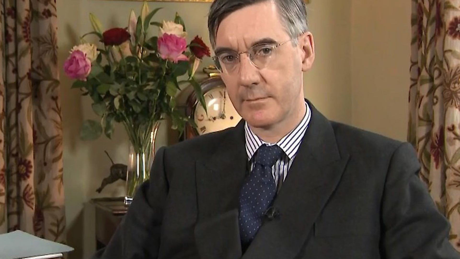 Jacob Rees-Mogg in his Somerset home. Photograph: Sky. - Credit: Archant