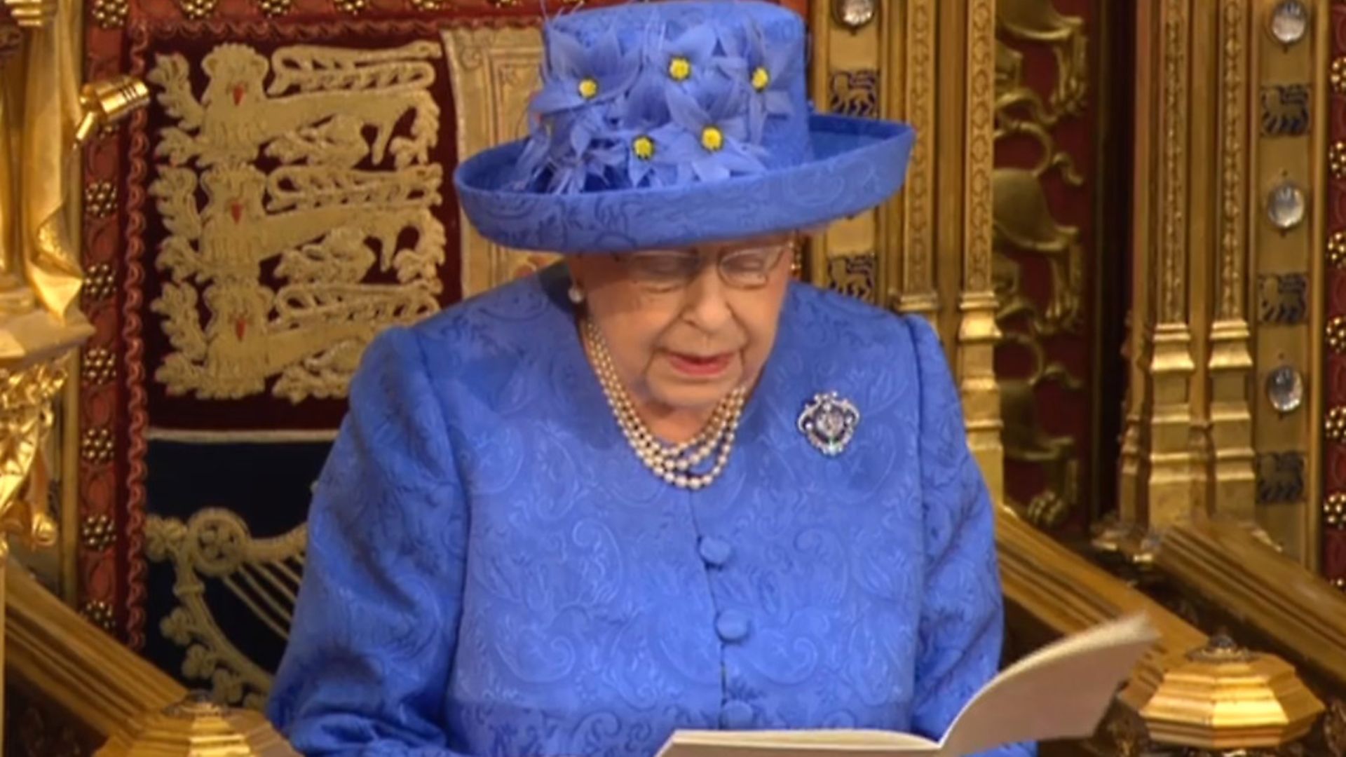 Queen Elizabeth II reading the Queen's Speech in the House of Lords at the Palace of Westminster in London. Photograph: PA. - Credit: PA Archive/PA Images