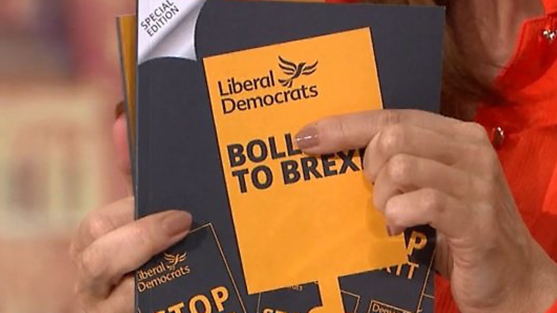 The Lib Dems' manifesto featuring the "Bollocks to Brexit" messaging is discussed on Good Morning Britain. Photograph: ITV. - Credit: Archant