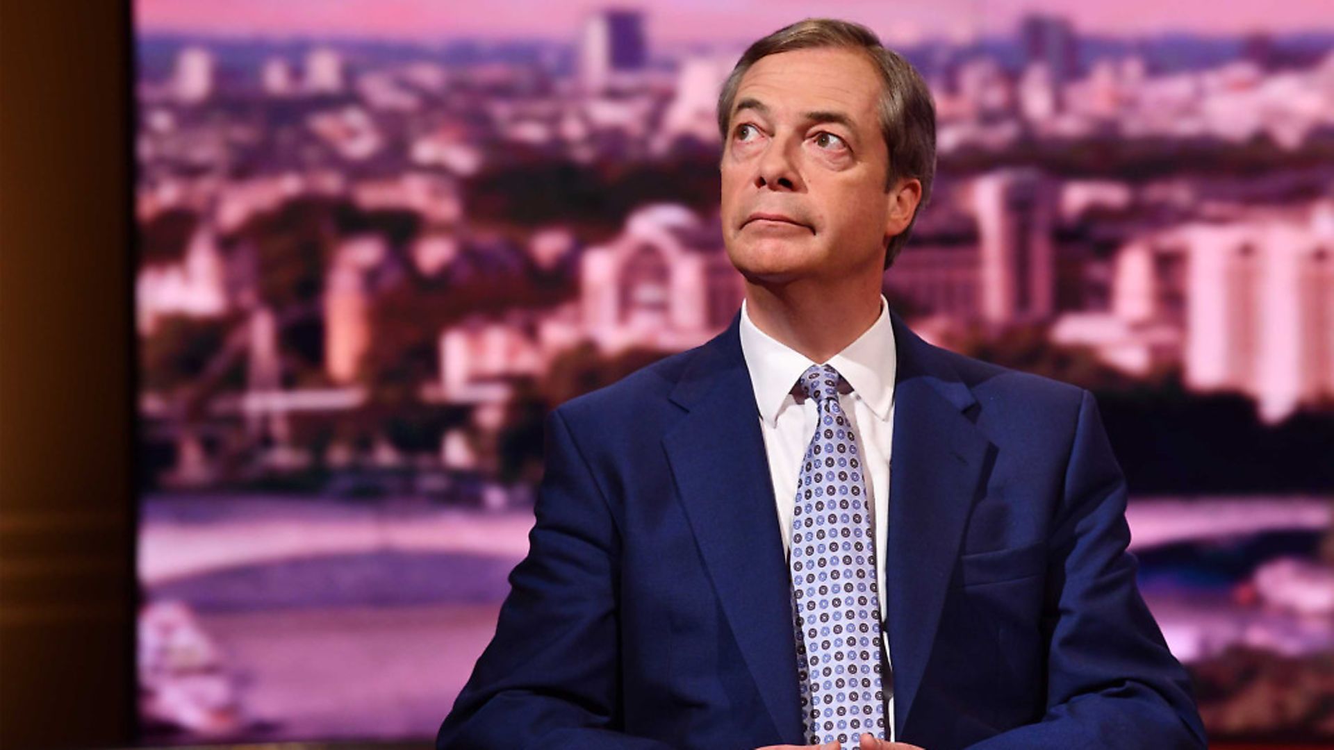 Nigel Farage on the BBC's Andrew Marr Show. Photograph: Jeff Overs/BBC. - Credit: PA