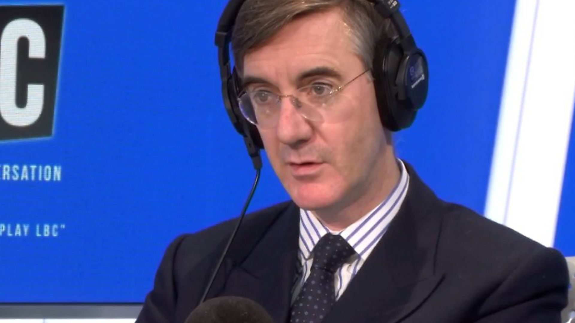 Jacob Rees-Mogg on LBC Radio. Photograph: LBC. - Credit: Archant