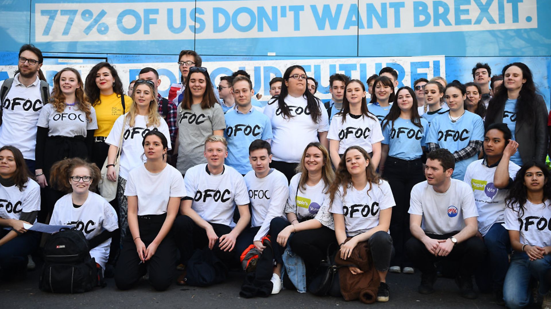 Members of the Our Future, Our Choice youth movement for a People's Vote. Photograph: Kirsty O'Connor/PA. - Credit: PA Wire/PA Images