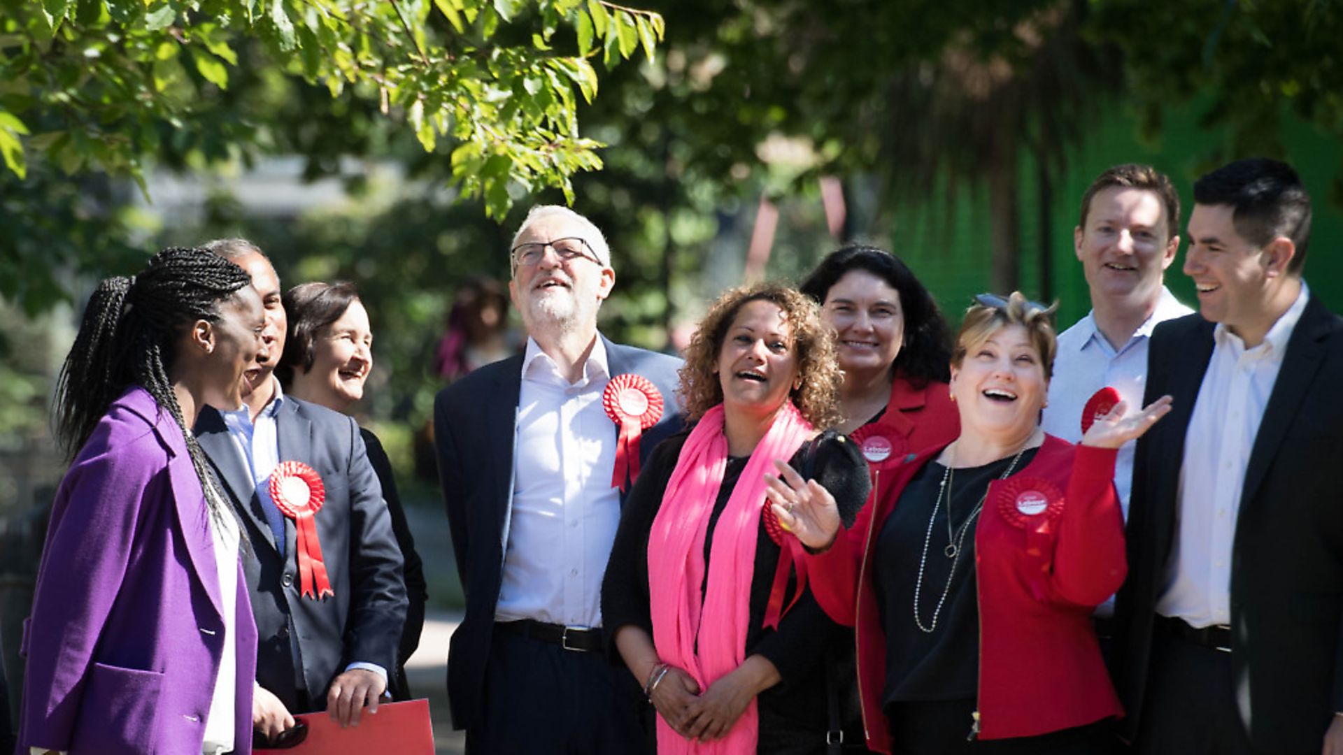 Labour leader Jeremy Corbyn and Emily Thornberry on the European elections campaign trail in Lambeth. Photograph: Stefan Rousseau/PA Wire - Credit: PA
