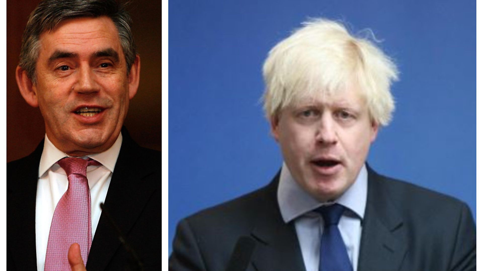 Boris Johnson (right) in 2007, when he wrote about the "arrogance" and "contempt" of a party leader such as Gordon Brown stepping into the prime minister's shoes without a general election. Picture: Cate Gillon/Johnny Green / PA Archives - Credit: Cate Gillon/Johnny Green / PA Archives
