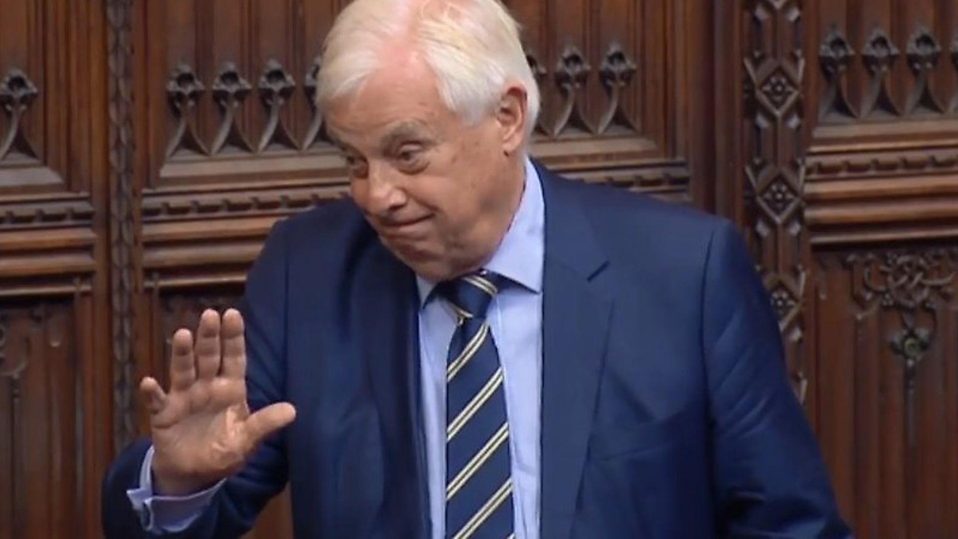 Lord Patten in the House of Lords. Photograph: Parliament TV. - Credit: Archant