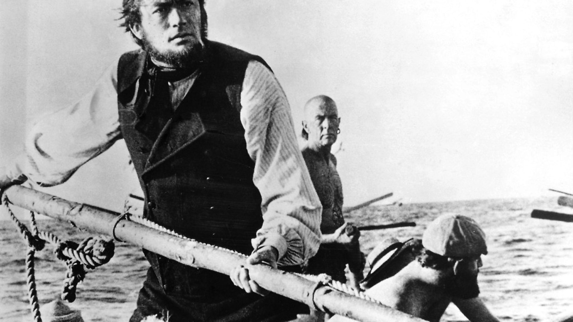 (Eingeschr�nkte Rechte f�r bestimmte redaktionelle Kunden in Deutschland. Limited rights for specific editorial clients in Germany.) Peck, Gregory - Actor, USA - *05.04.1916-12.06.2003+ Scene from the movie 'Moby Dick'' Directed by: John Huston USA 1956 Vintage property of ullstein bild (Photo by ullstein bild/ullstein bild via Getty Images) - Credit: ullstein bild via Getty Images