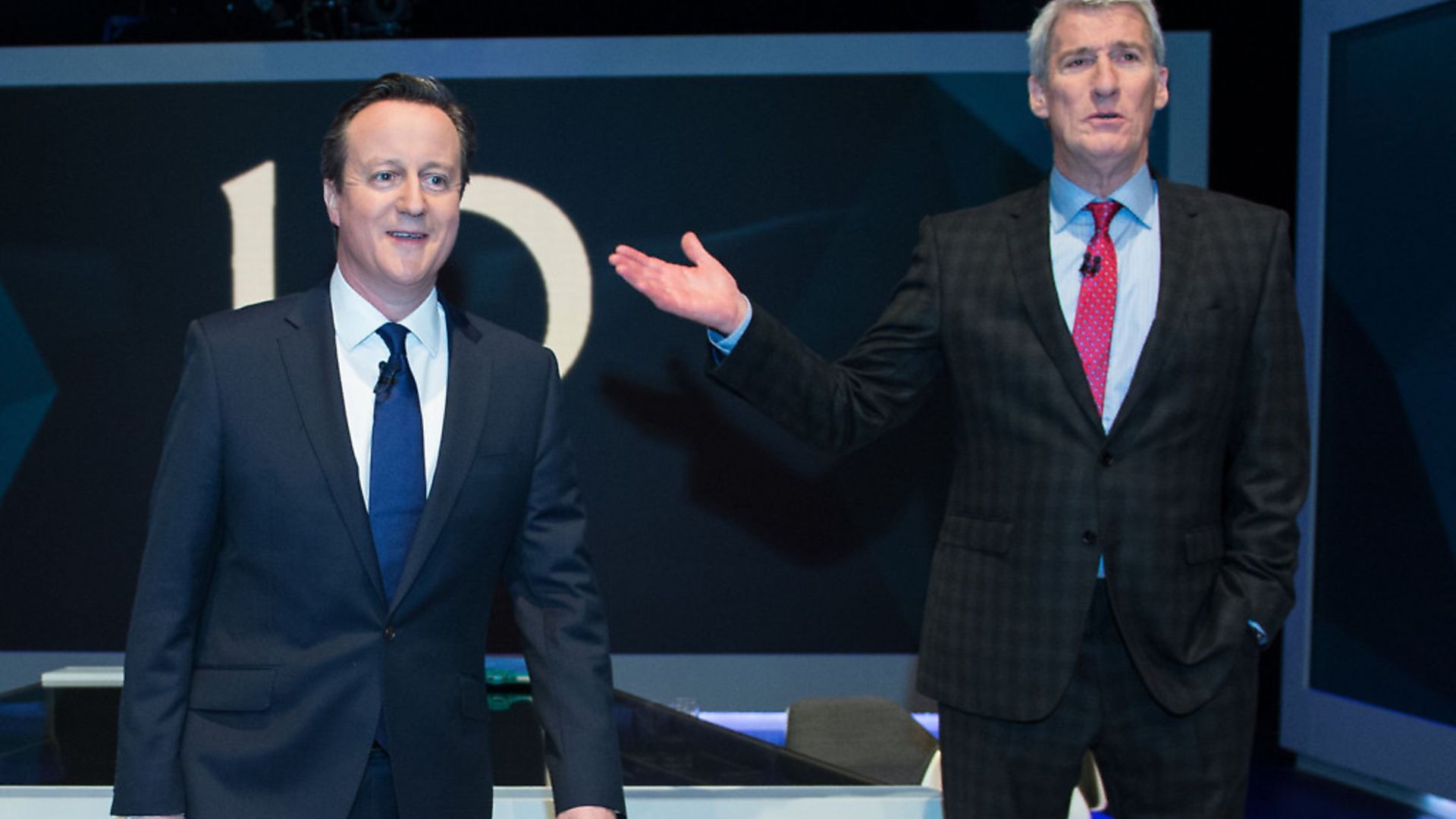 David Cameron is interview by Jeremy Paxman (right). Photograph: Stefan Rousseau/PA. - Credit: PA Archive/PA Images