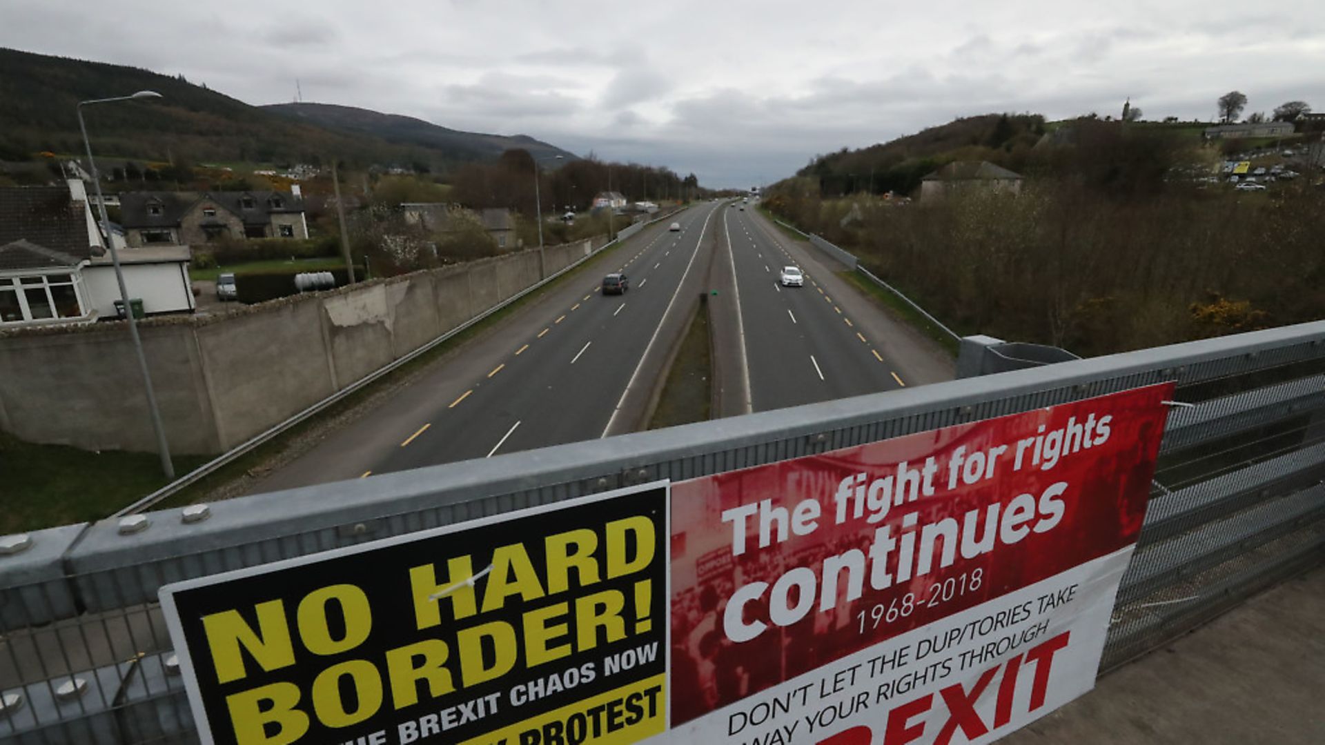 Old Belfast Road in Carrickcarnon on the northern side of the Irish border, between Newry and Dundalk. Photograph: Niall Carson/PA Wire. - Credit: PA