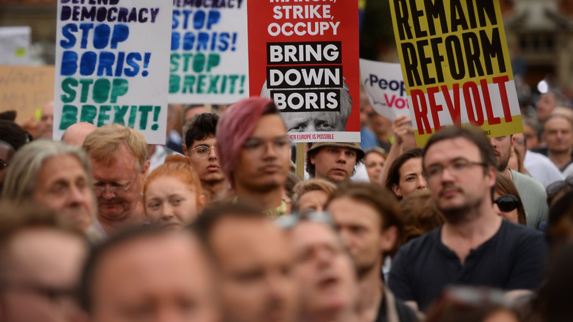 'Stop Boris' protestors outside the Houses of Parliament. Photograph: Kirsty O'Connor/PA. - Credit: PA Wire/PA Images