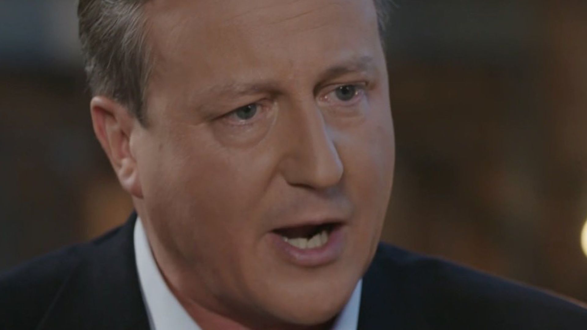 David Cameron is interviewed by Tom Bradby for ITV News. Photograph: ITV. - Credit: Archant