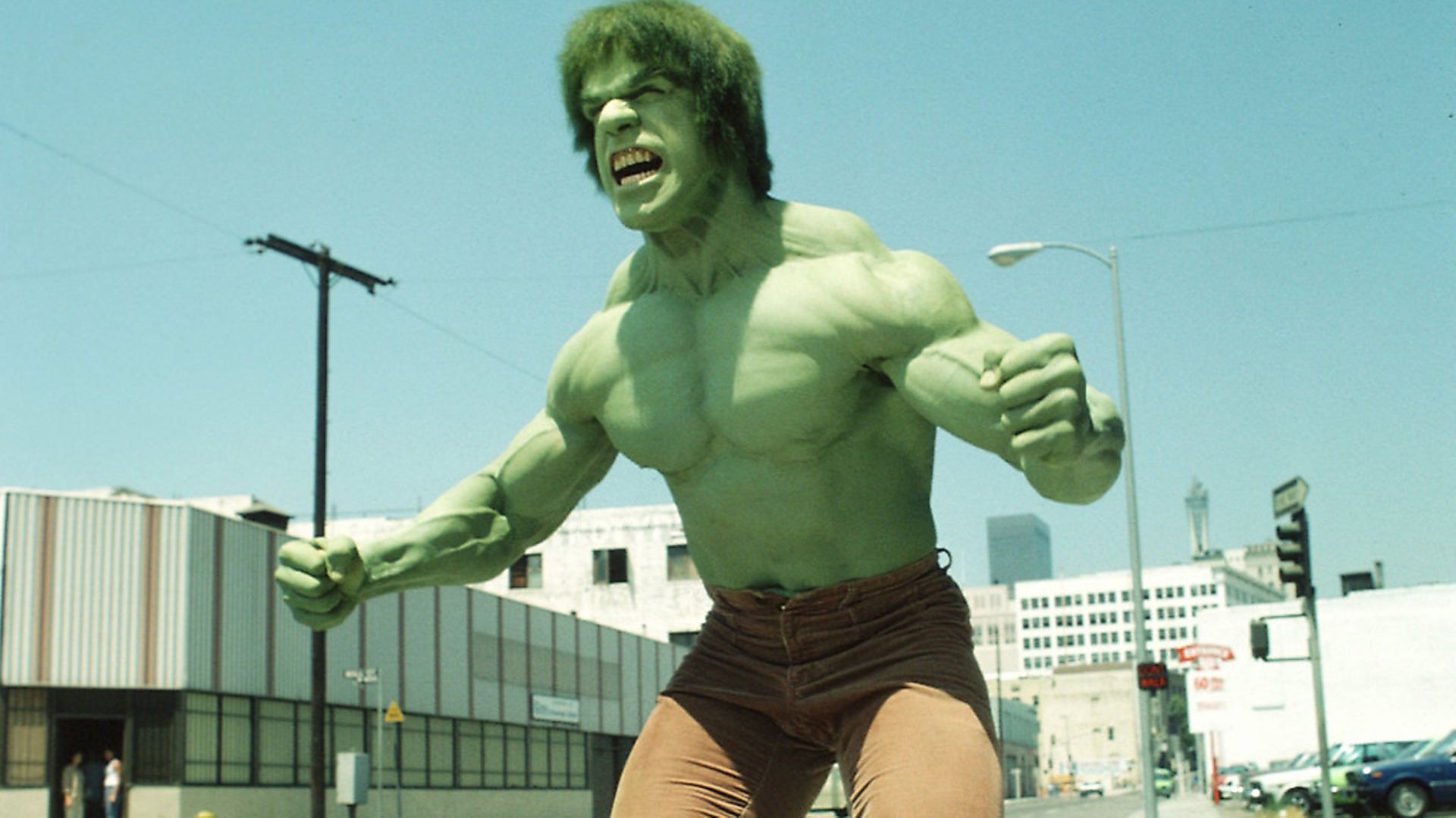 LOS ANGELES - JANUARY 16: THE INCREDIBLE HULK cast member Lou Ferrigno as the 'Hulk'.  Episode 62: "Fast Lane"  Original Airdate: January 16, 1981.  (Photo by CBS via Getty Images) - Credit: CBS via Getty Images
