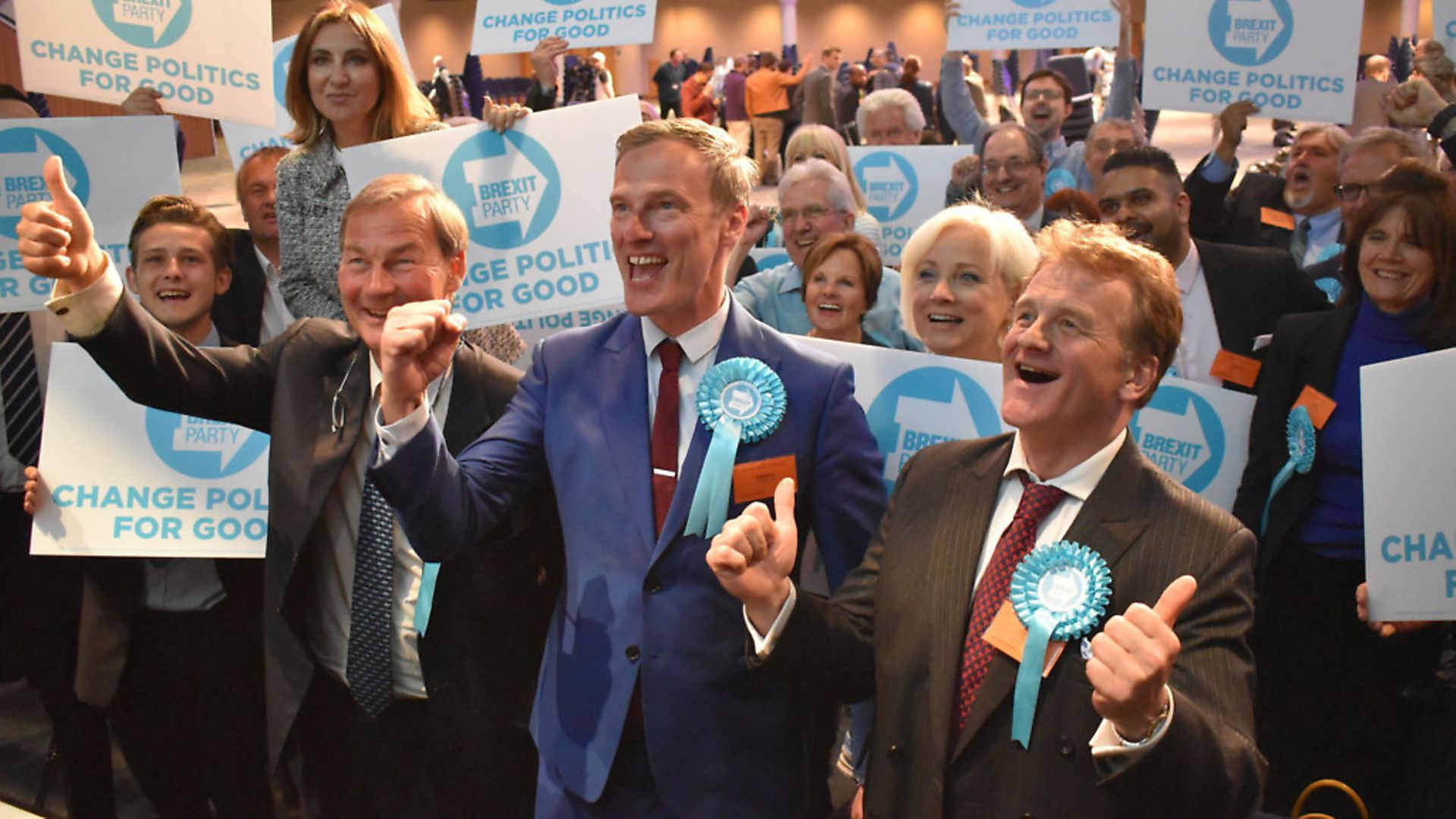 Andrew England Kerr (far right) alongside Rupert Lowe and Martin Daubney. Photograph: Matthew Cooper/PA. - Credit: PA Wire/PA Images