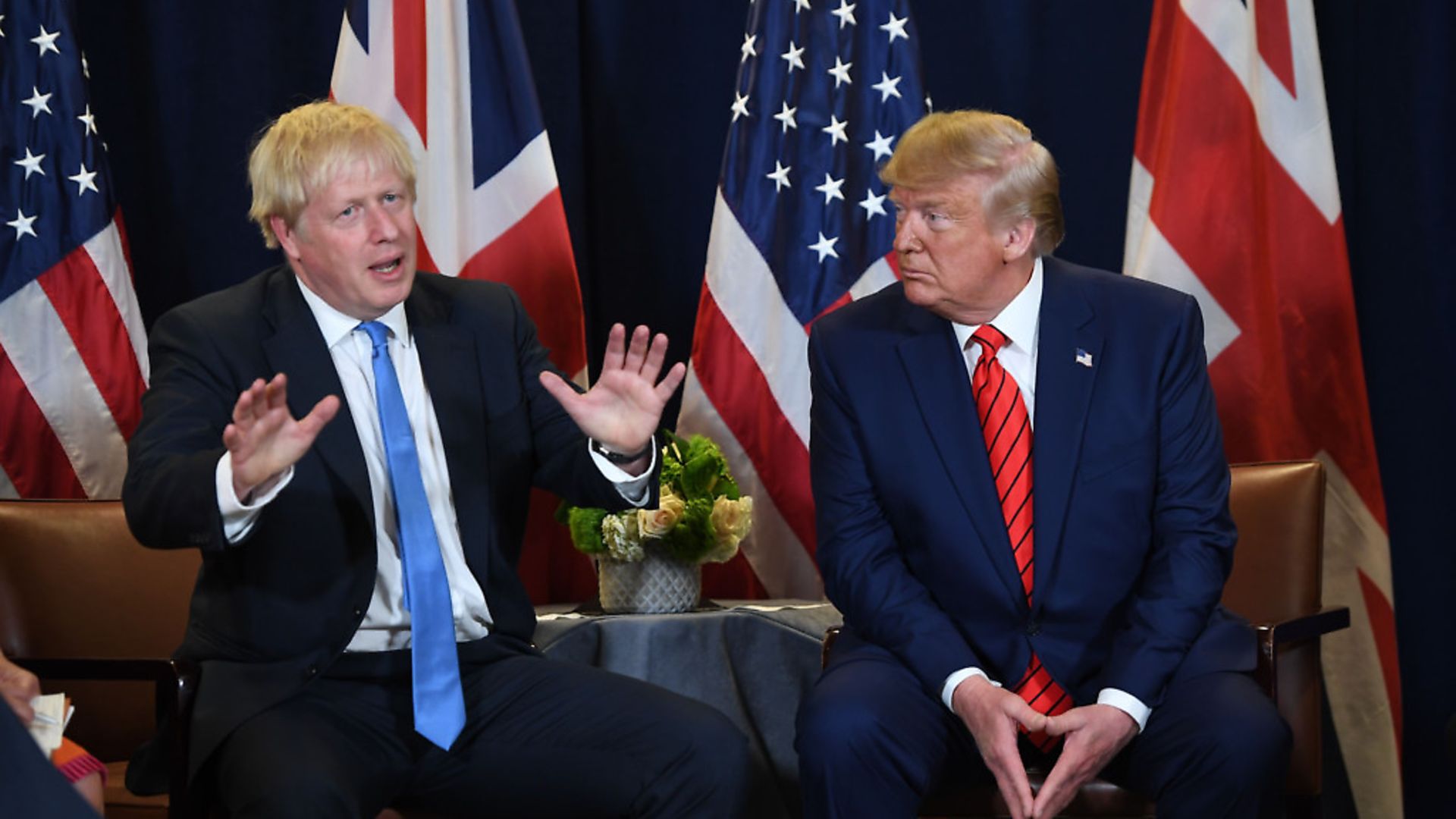 Toxic Twins: Boris Johnson and US president Donald Trump at the UN in New York. Picture: Saul Leob/Getty Images - Credit: AFP/Getty Images
