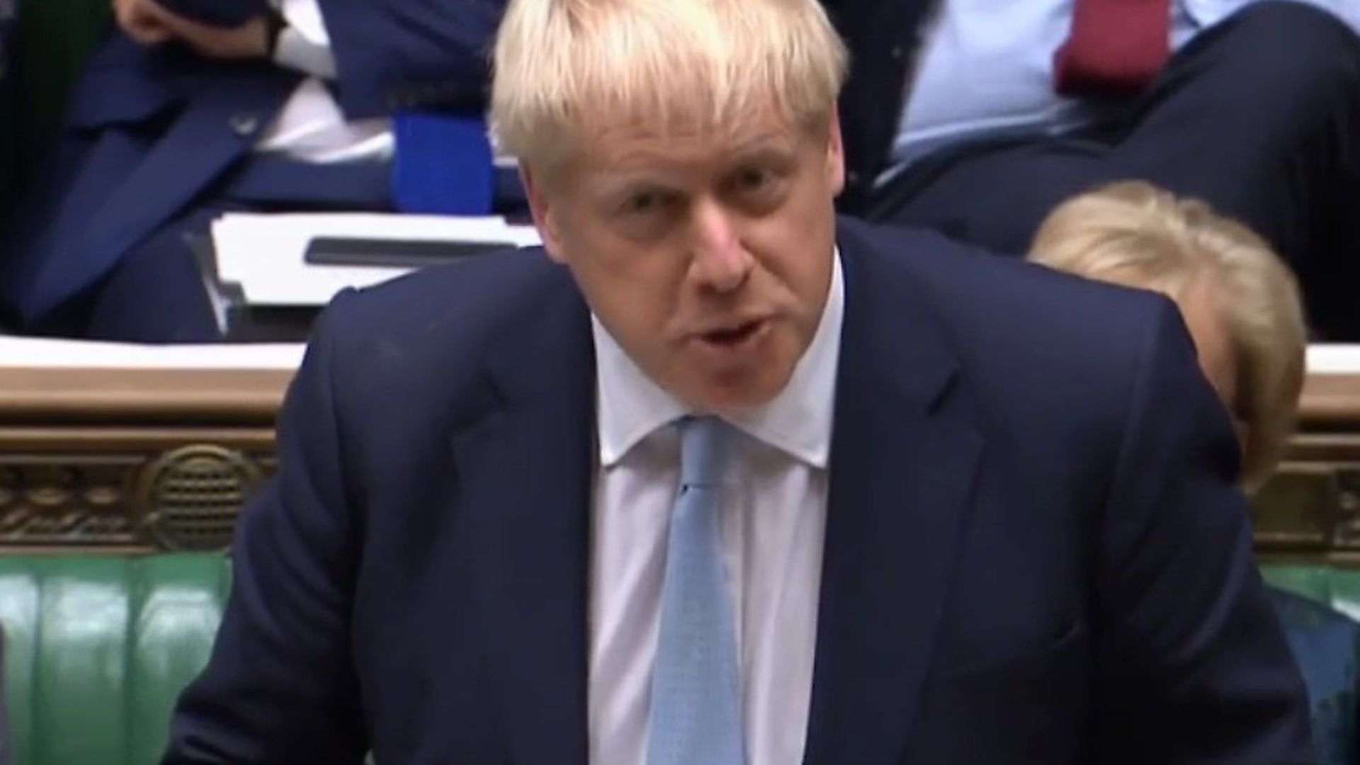 Boris Johnson in the House of Commons. Photograph: Parliament TV. - Credit: Archant