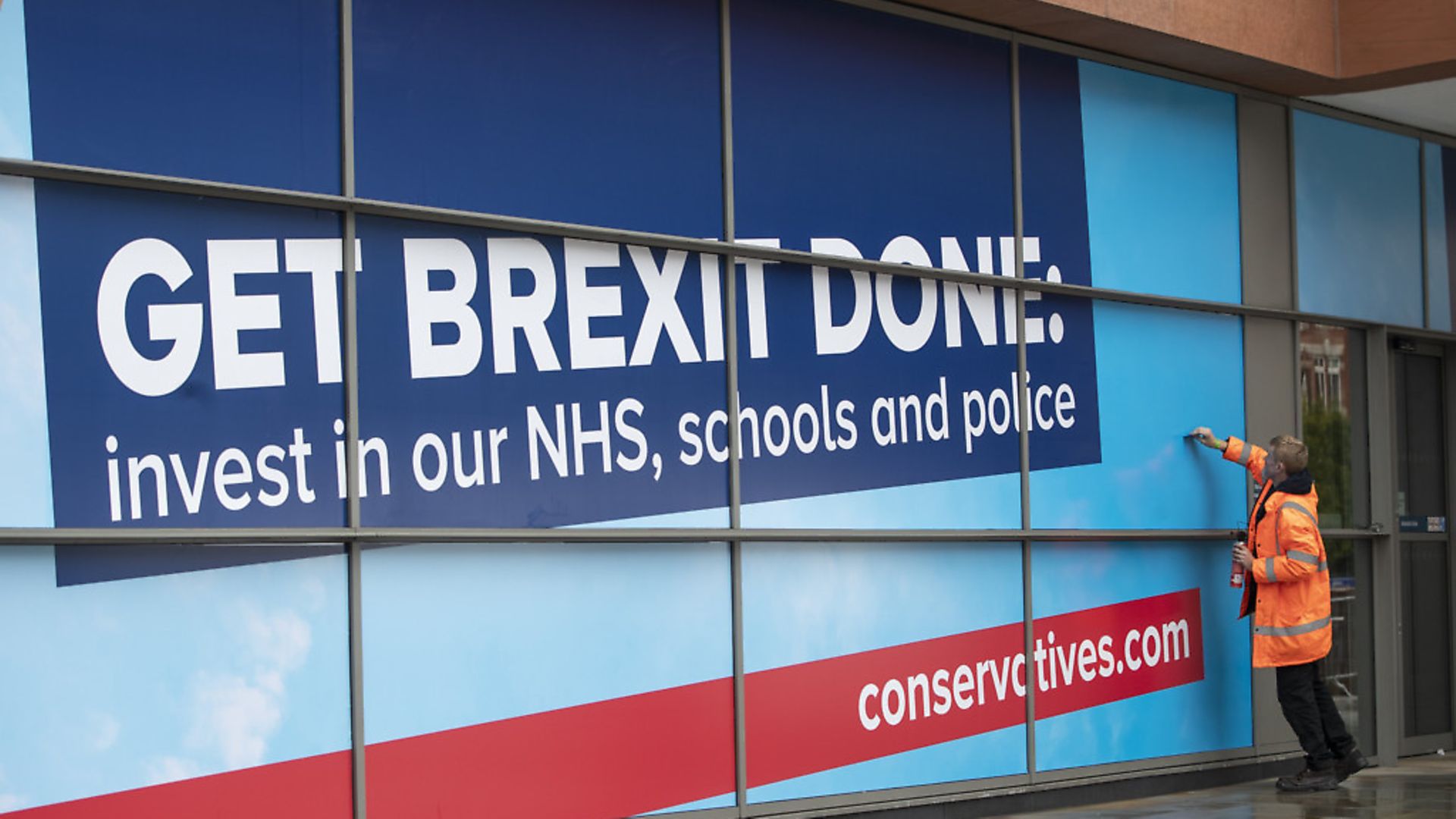Preparations underway ahead of the Conservative Party Conference in Manchester at Manchester Central. Photograph: Danny Lawson/PA. - Credit: PA Wire/PA Images