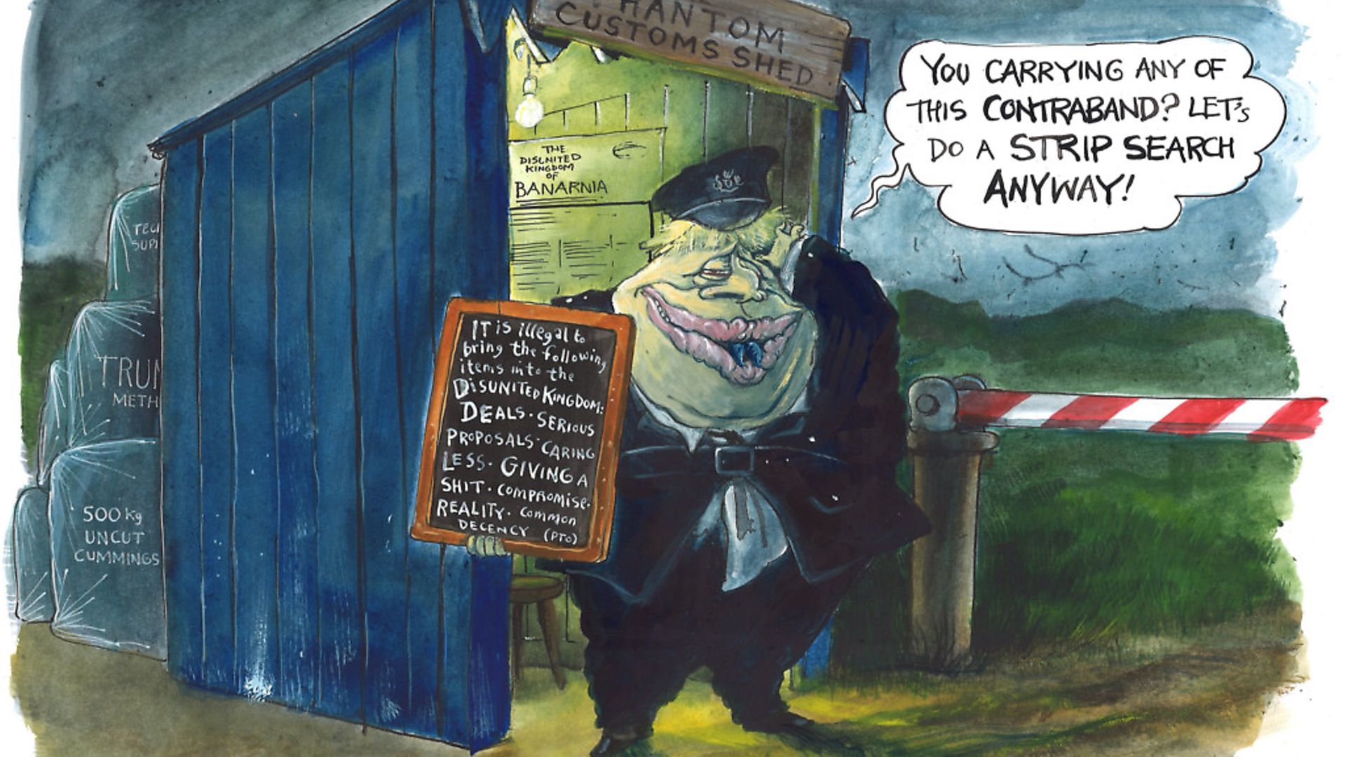 Boris Johnson's proposed hybrid model for the Irish border has been badly received by the EU. Picture: Martin Rowson - Credit: Archant