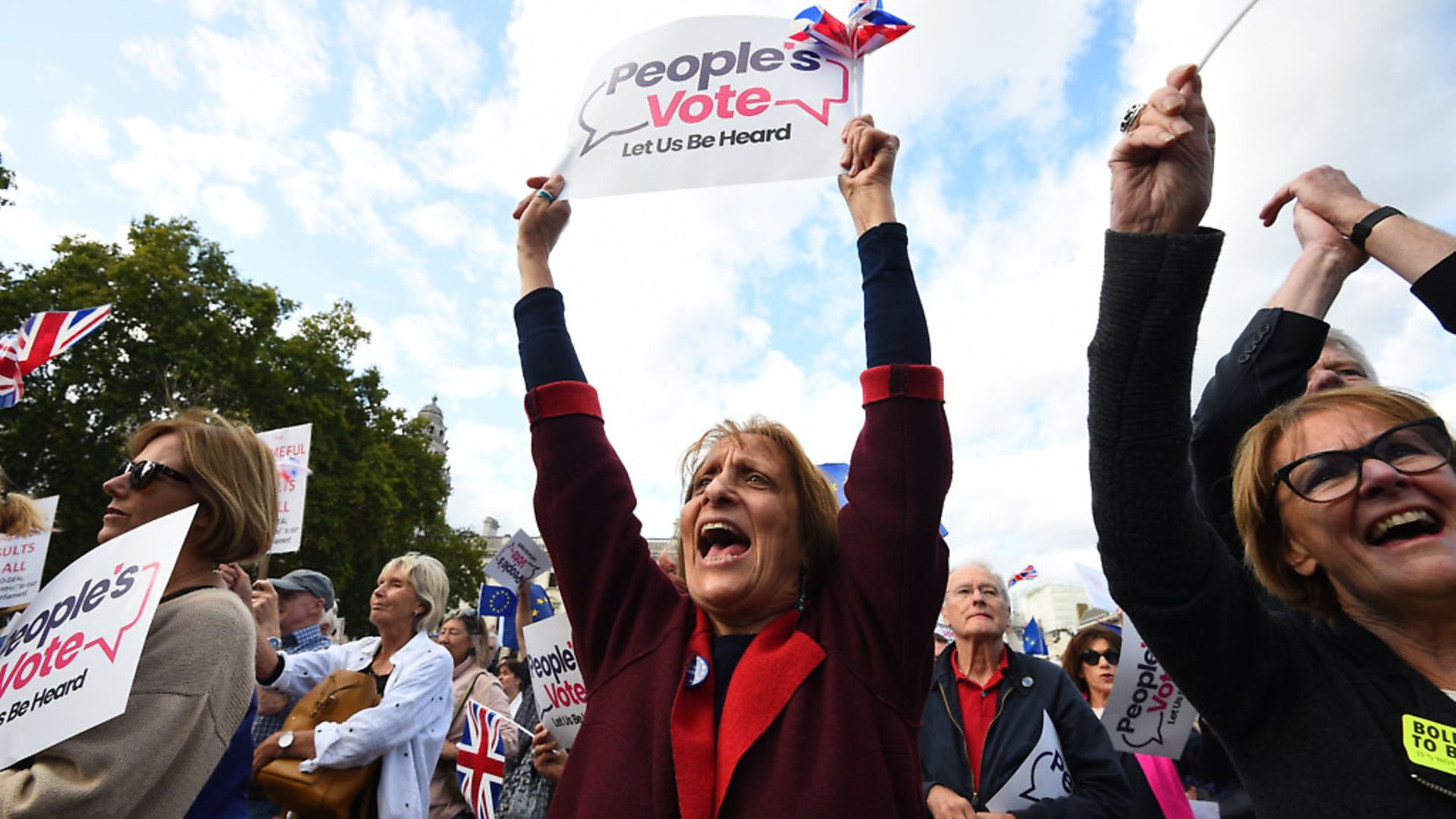 People's Vote campaigners in Westminster. Photograph: Kirsty O'Connor/PA. - Credit: PA Wire/PA Images