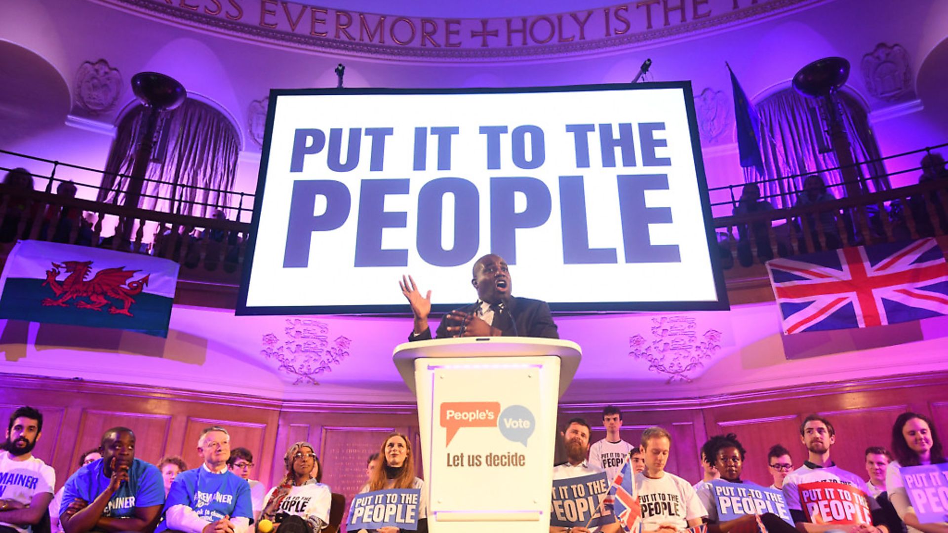 David Lammy speaks at the People's Vote Rally in Assembly Hall. Photograph: Victoria Jones/PA. - Credit: PA Archive/PA Images