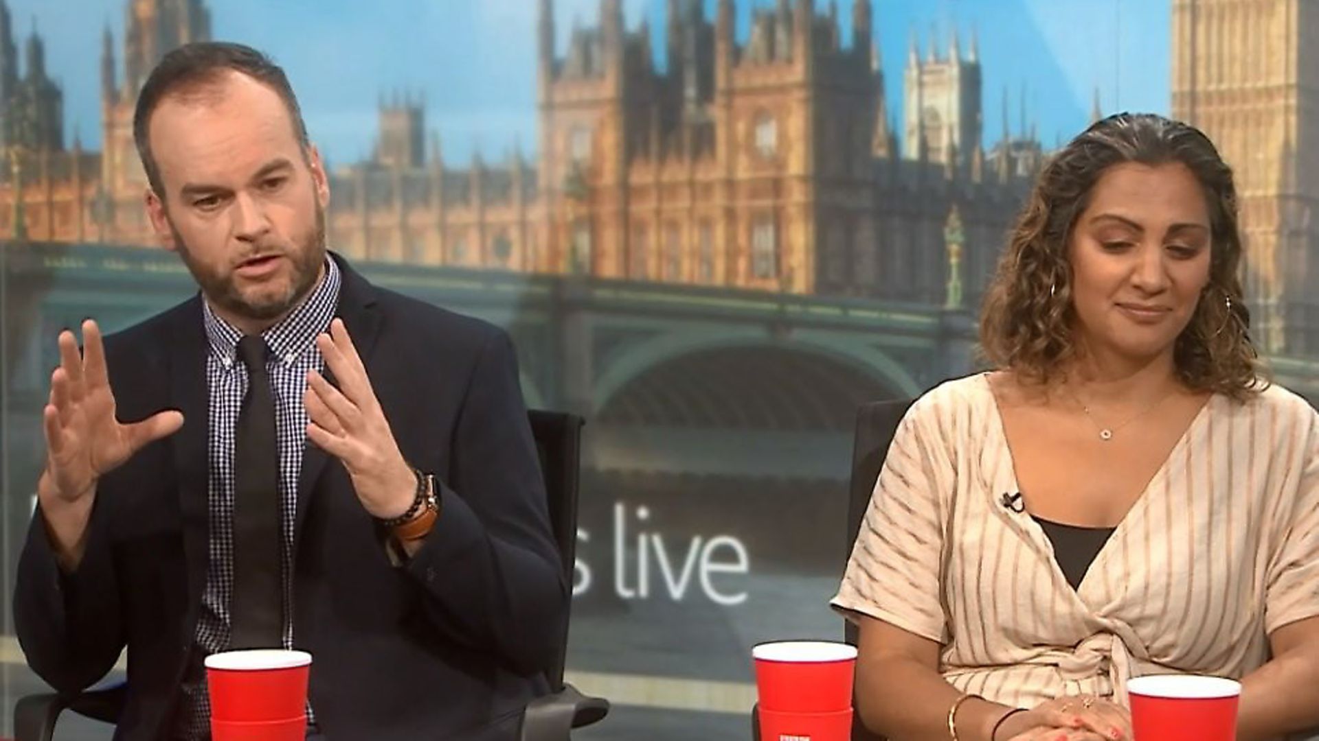 Brendan O'Neill says there 'should be riots' while on Politics Live. Photograph: BBC. - Credit: Archant