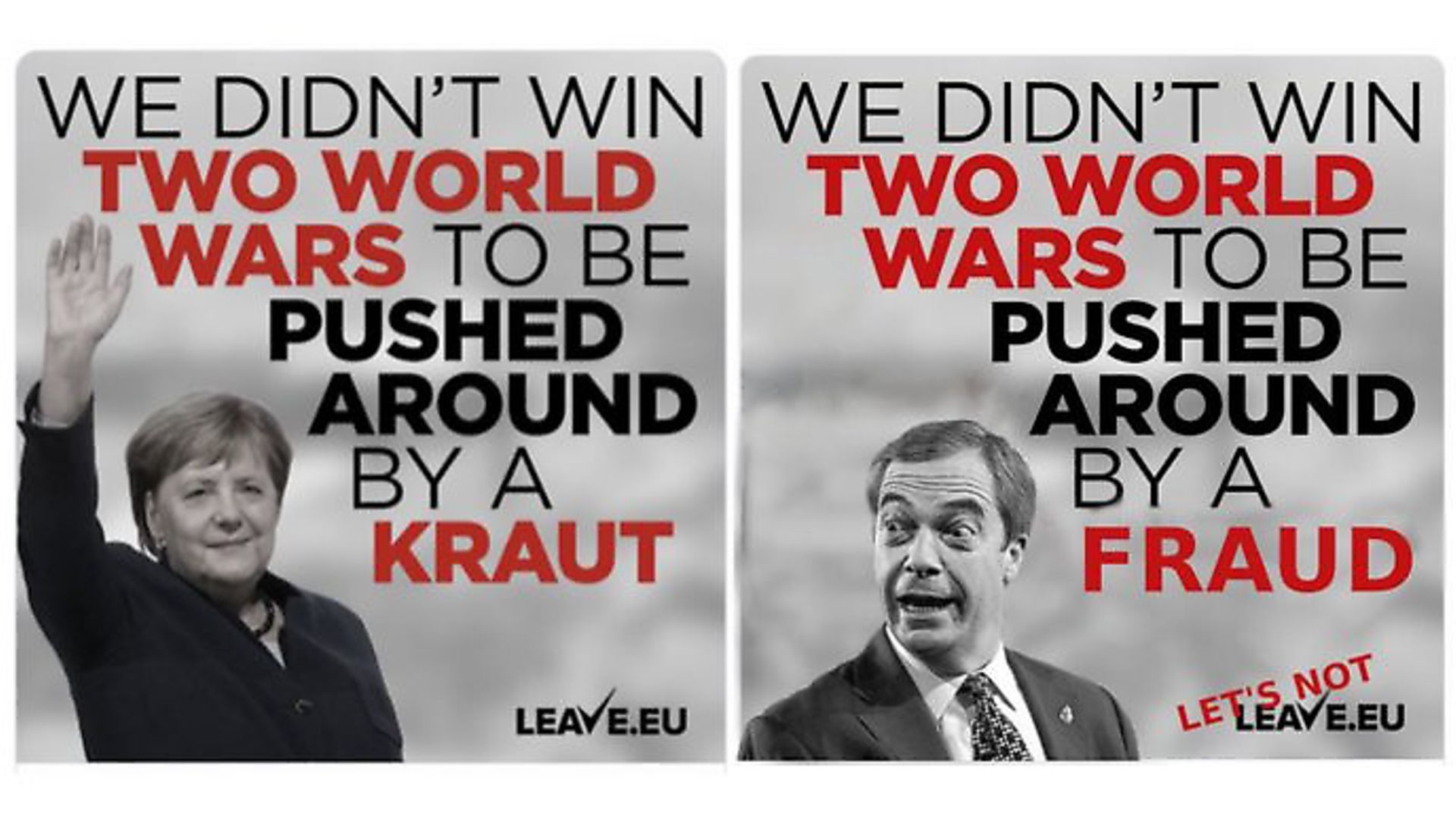 The original image from Leave.EU and one Twitter users mocked up in response. Photograph: Twitter. - Credit: Archant