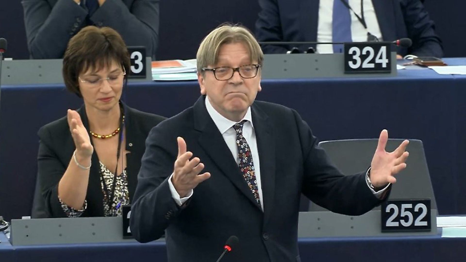 Guy Verhofstadt in the European parliament. Photograph: European parliament. - Credit: Archant