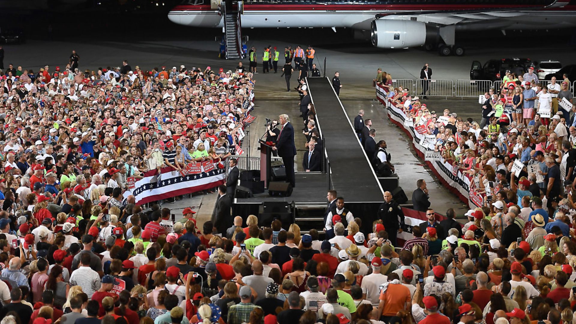 Donald Trump speaks during a campaign rally at the Orlando Melbourne in 2016. Photo: JEWEL SAMAD/AFP via Getty Images - Credit: AFP via Getty Images